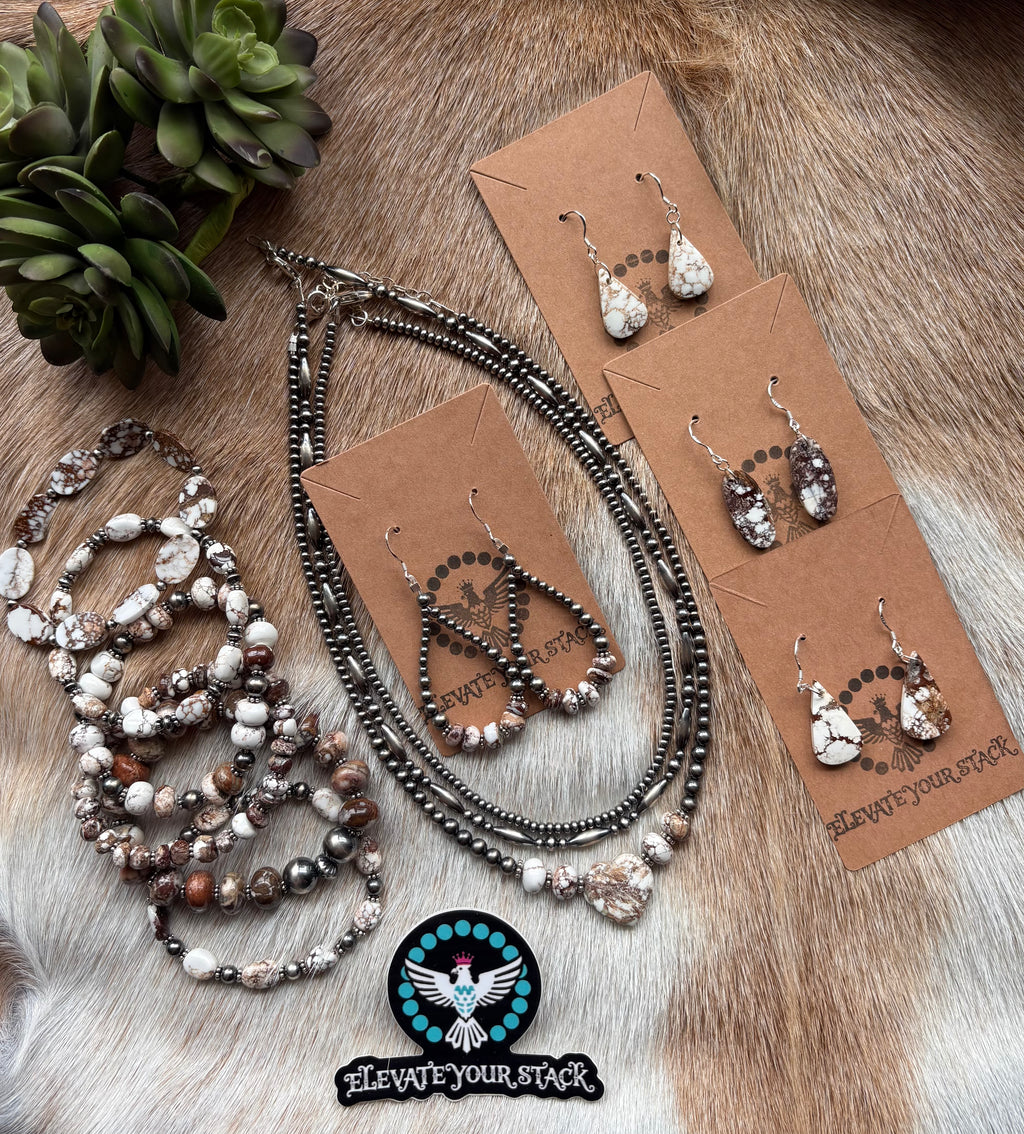 Wild Horse Flat Oval & Pearl Bracelet