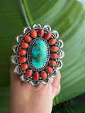 Sonoran Gold & Red Coral Statement Ring by Hemerson Brown