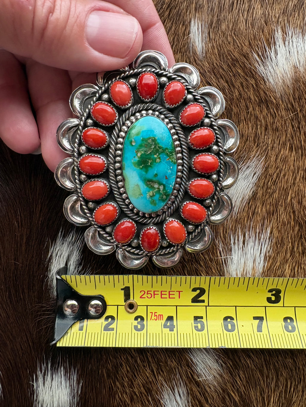 Sonoran Gold & Red Coral Statement Ring by Hemerson Brown