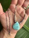 Larimar Teardrop Chain Necklace