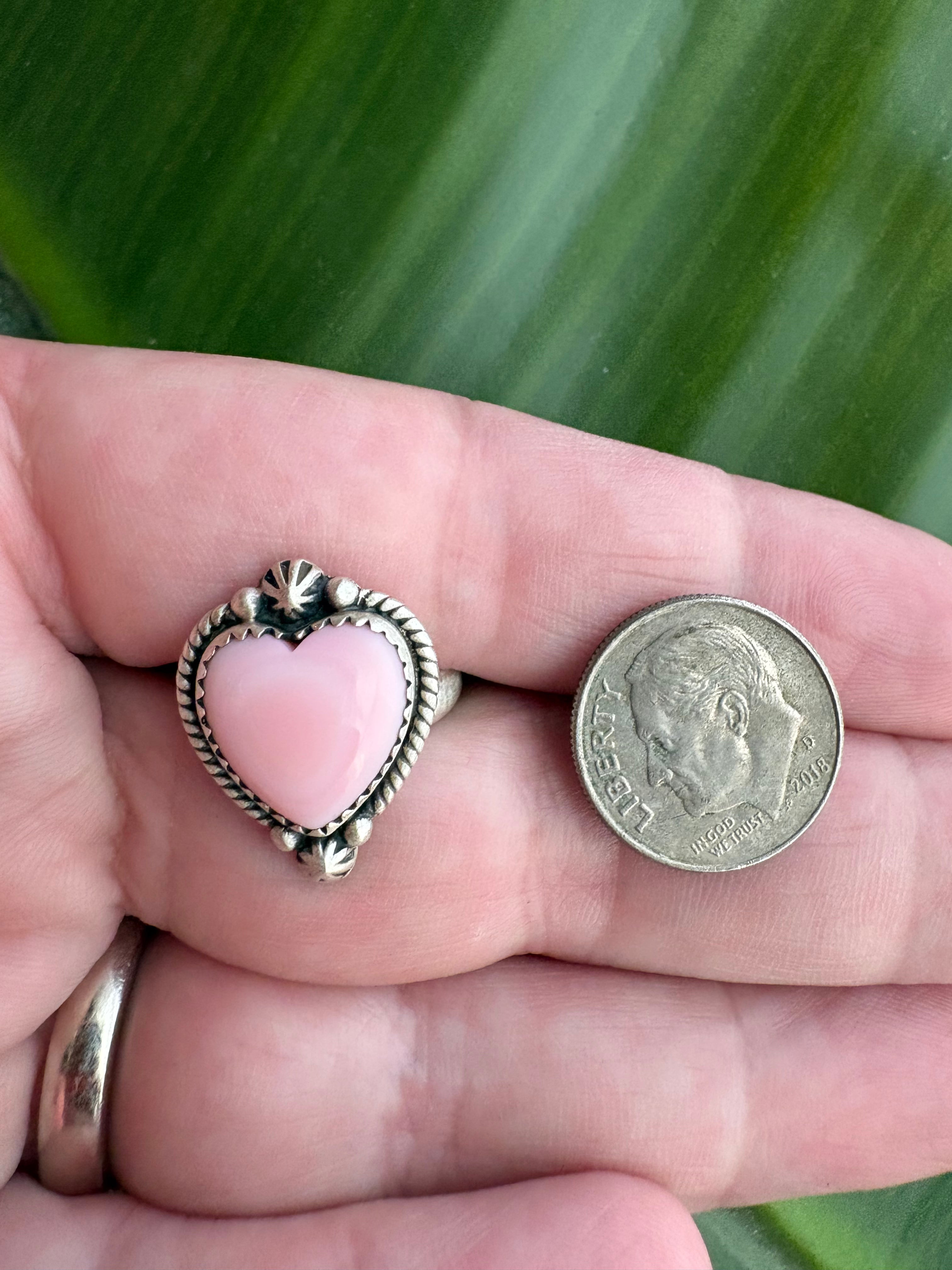 Pink Conch Heart Ring