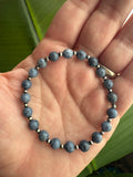 Blue Sponge Coral & Pearls Bracelet