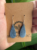 Blue Sponge Coral Teardrop Dangle Earrings