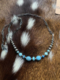 Golden Hills & Pearls Chain Necklace