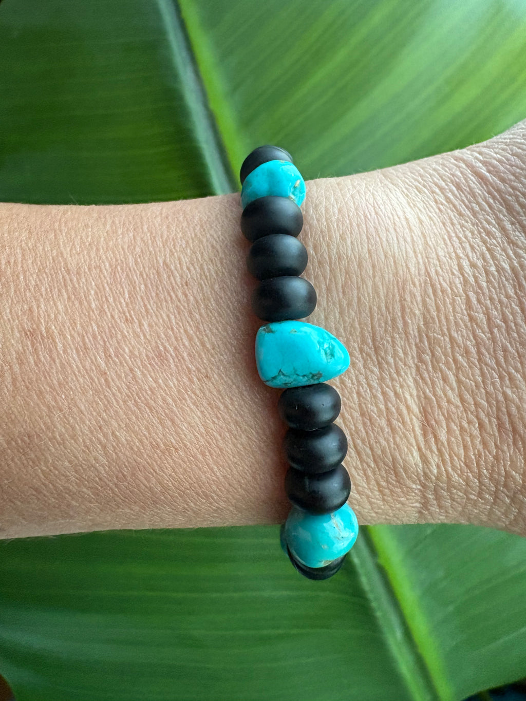 Onyx & Kingman Chunky Bracelet
