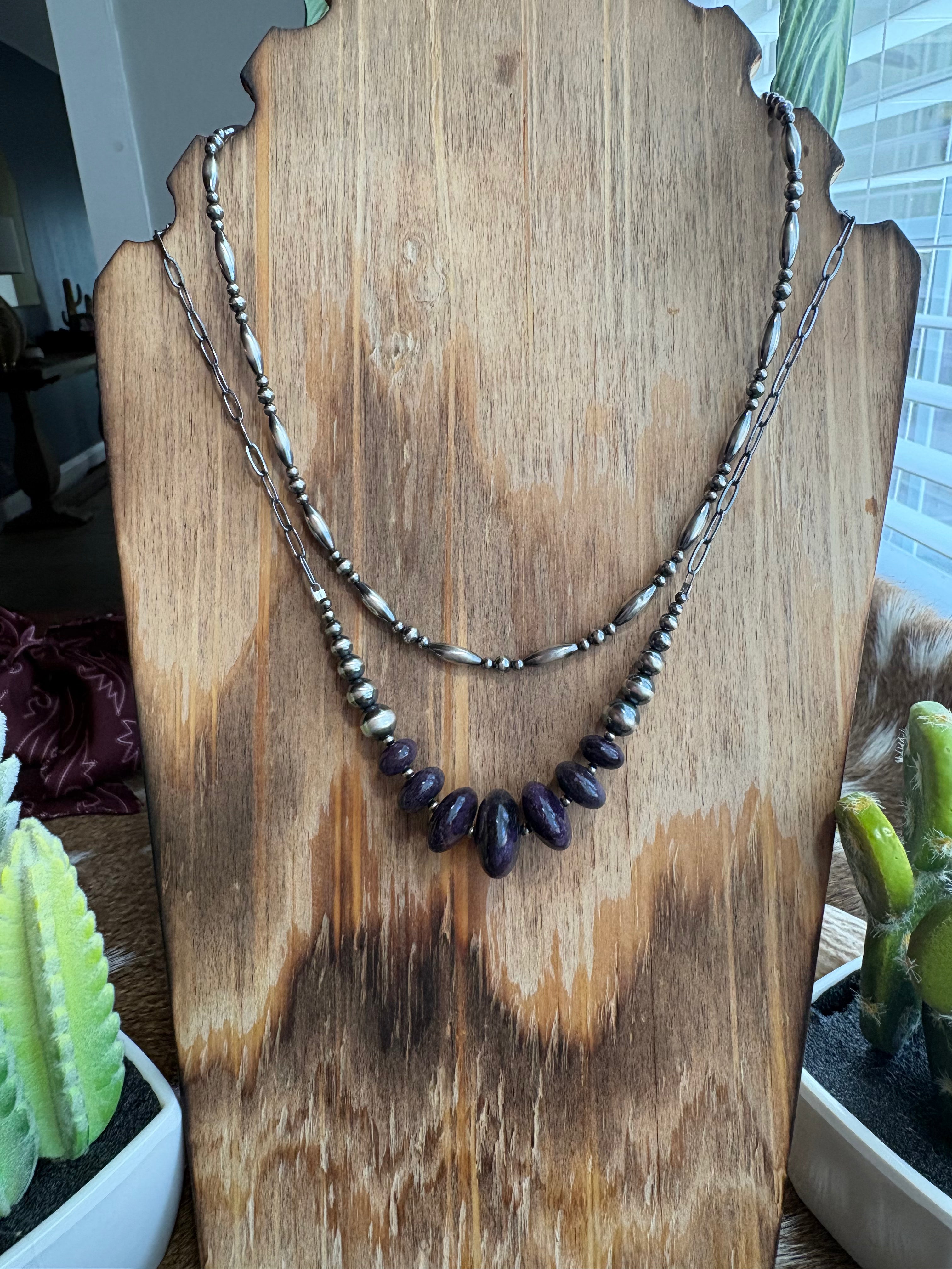 Dark Purple Suglite Chain Necklace