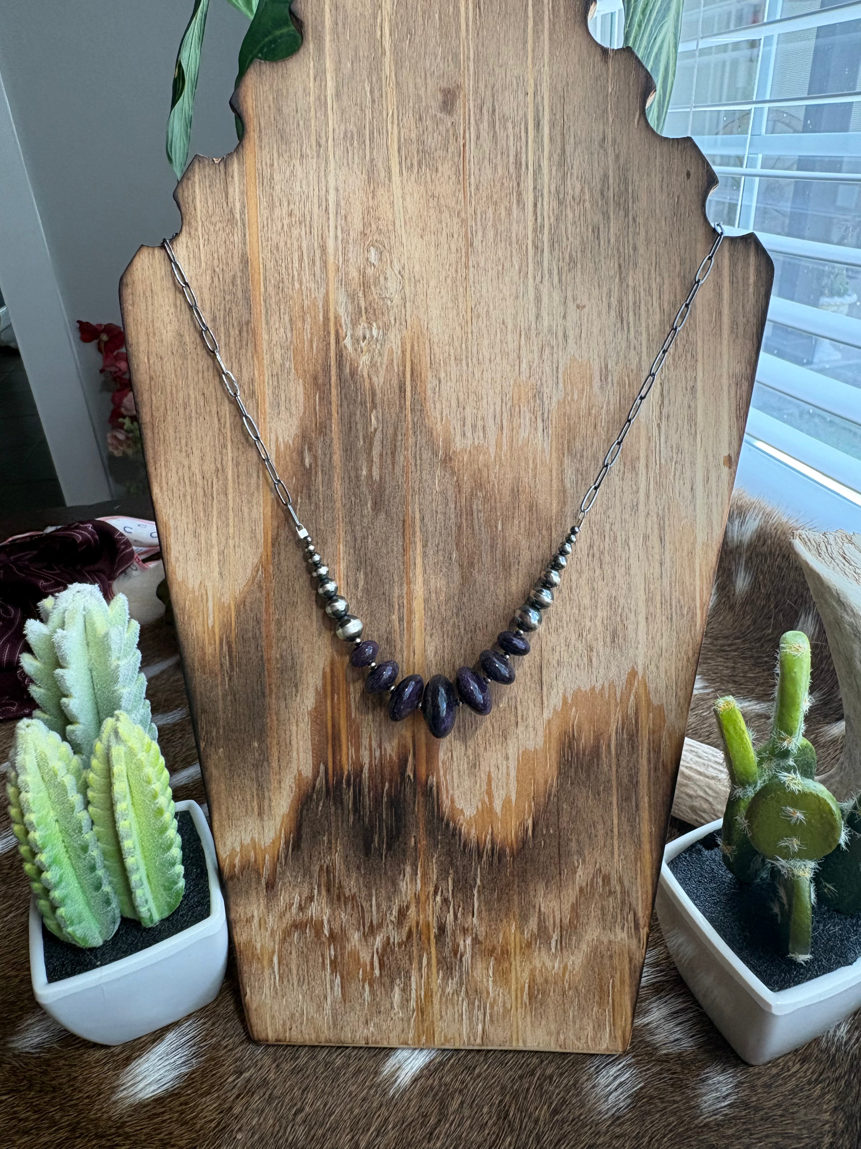 Dark Purple Suglite Chain Necklace