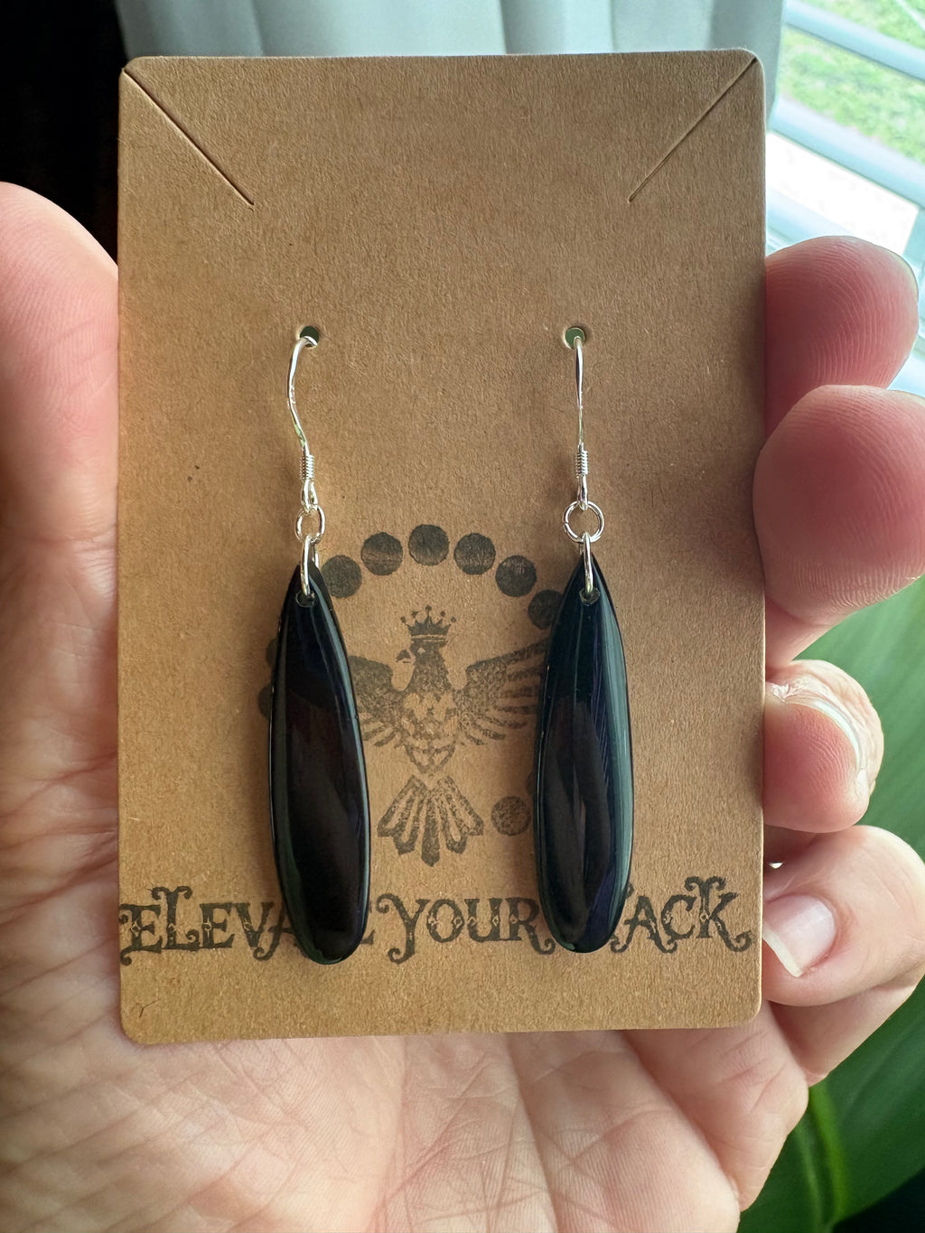 Black Obsidian Dangle Earrings