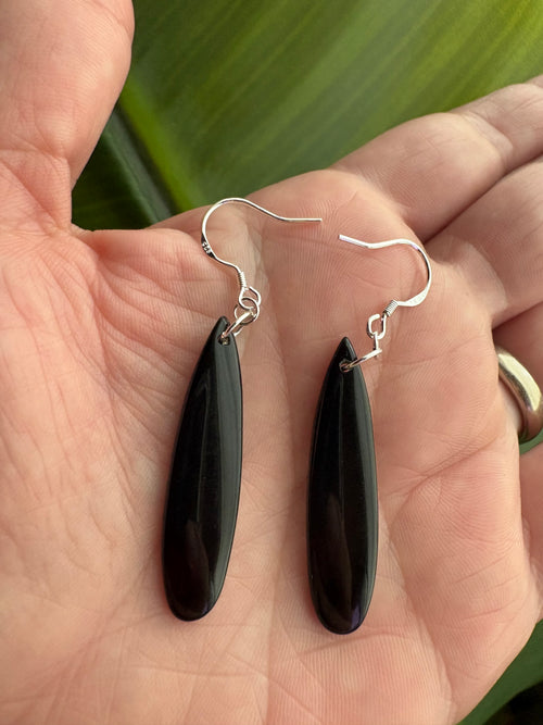 Black Obsidian Dangle Earrings