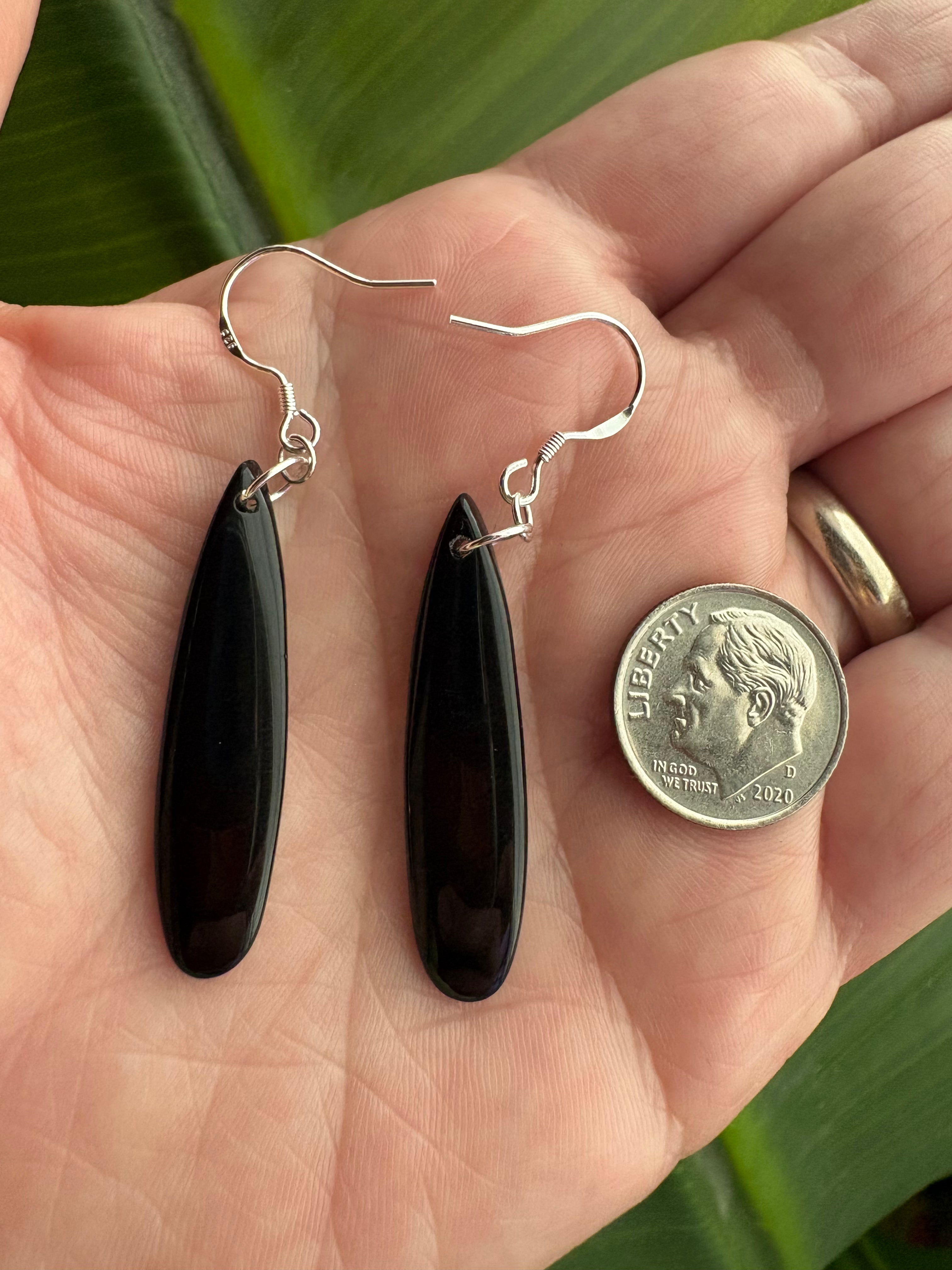 Black Obsidian Dangle Earrings