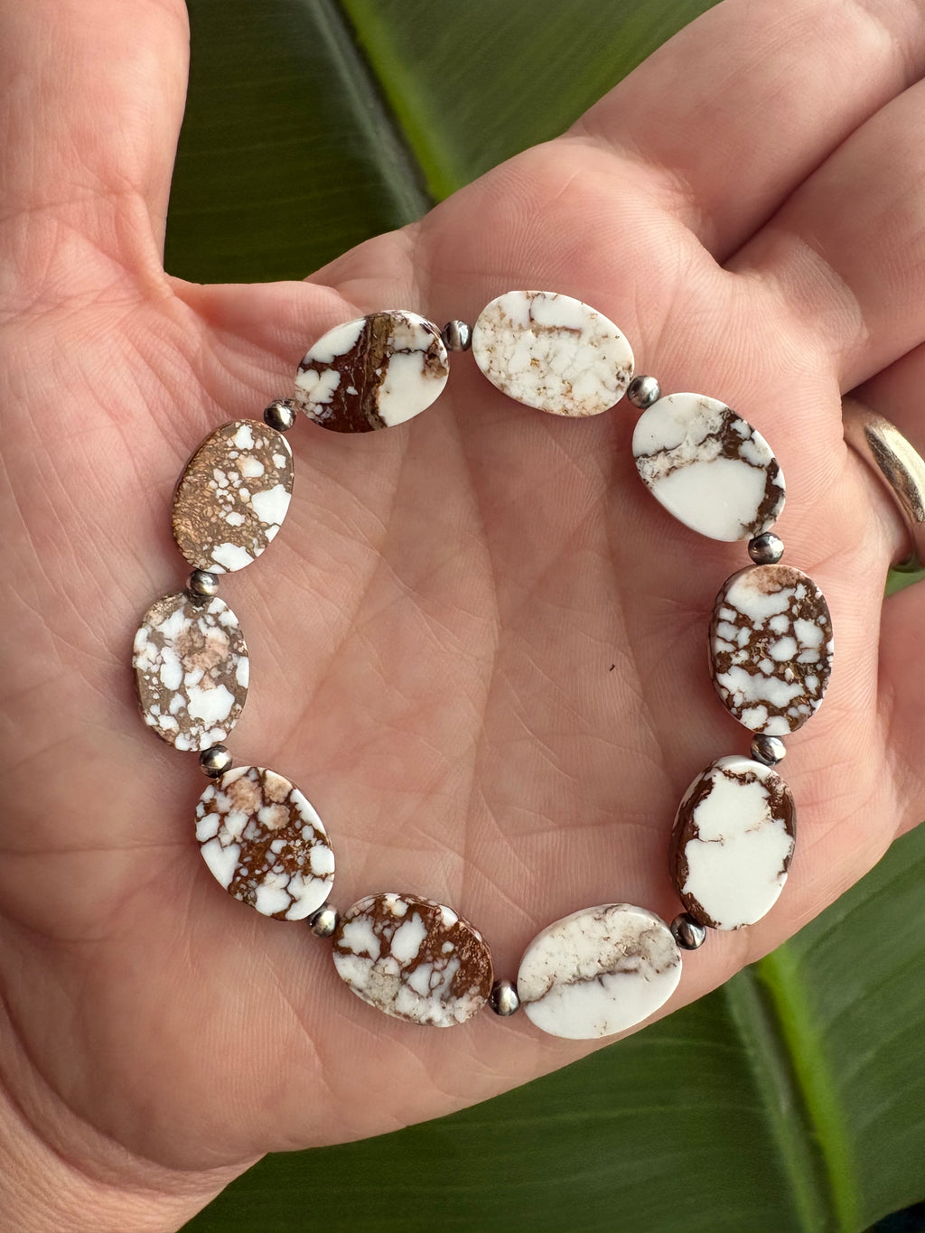 Wild Horse Flat Oval & Pearl Bracelet
