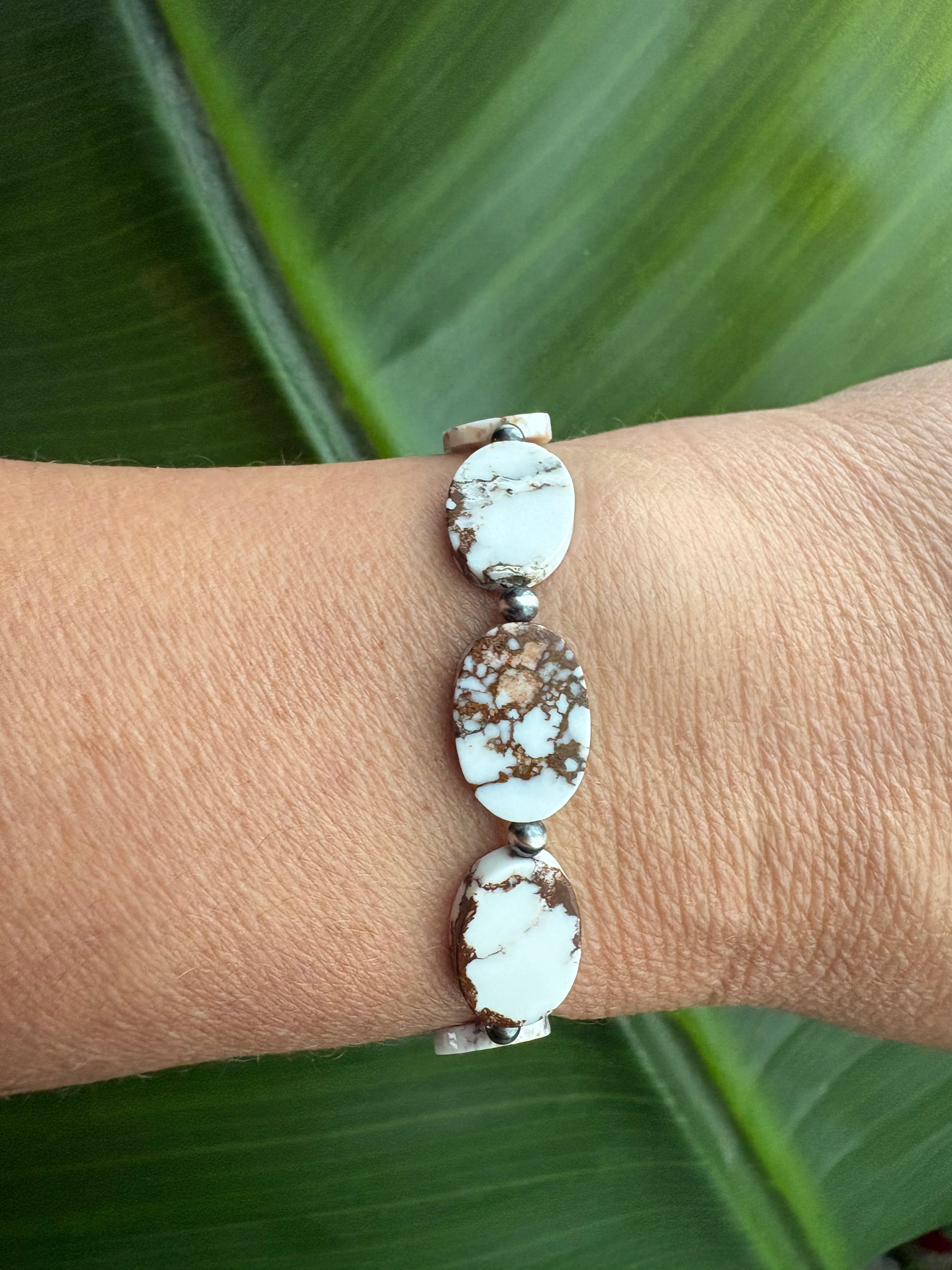 Wild Horse Flat Oval & Pearl Bracelet