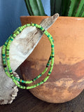 Green Heishi & Seed Bead Bracelet