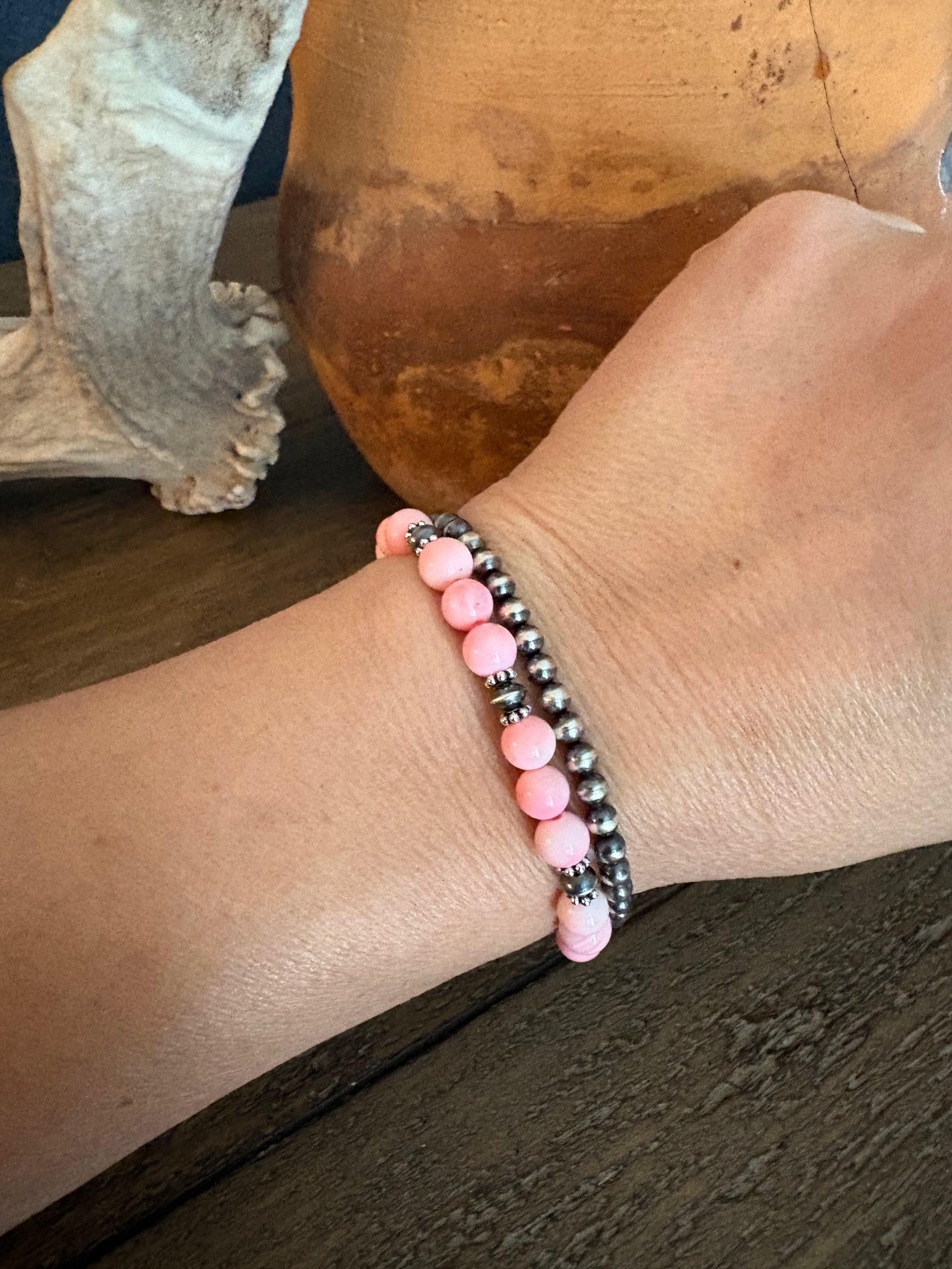 Pink Conch & Saucer Prissy Bracelet