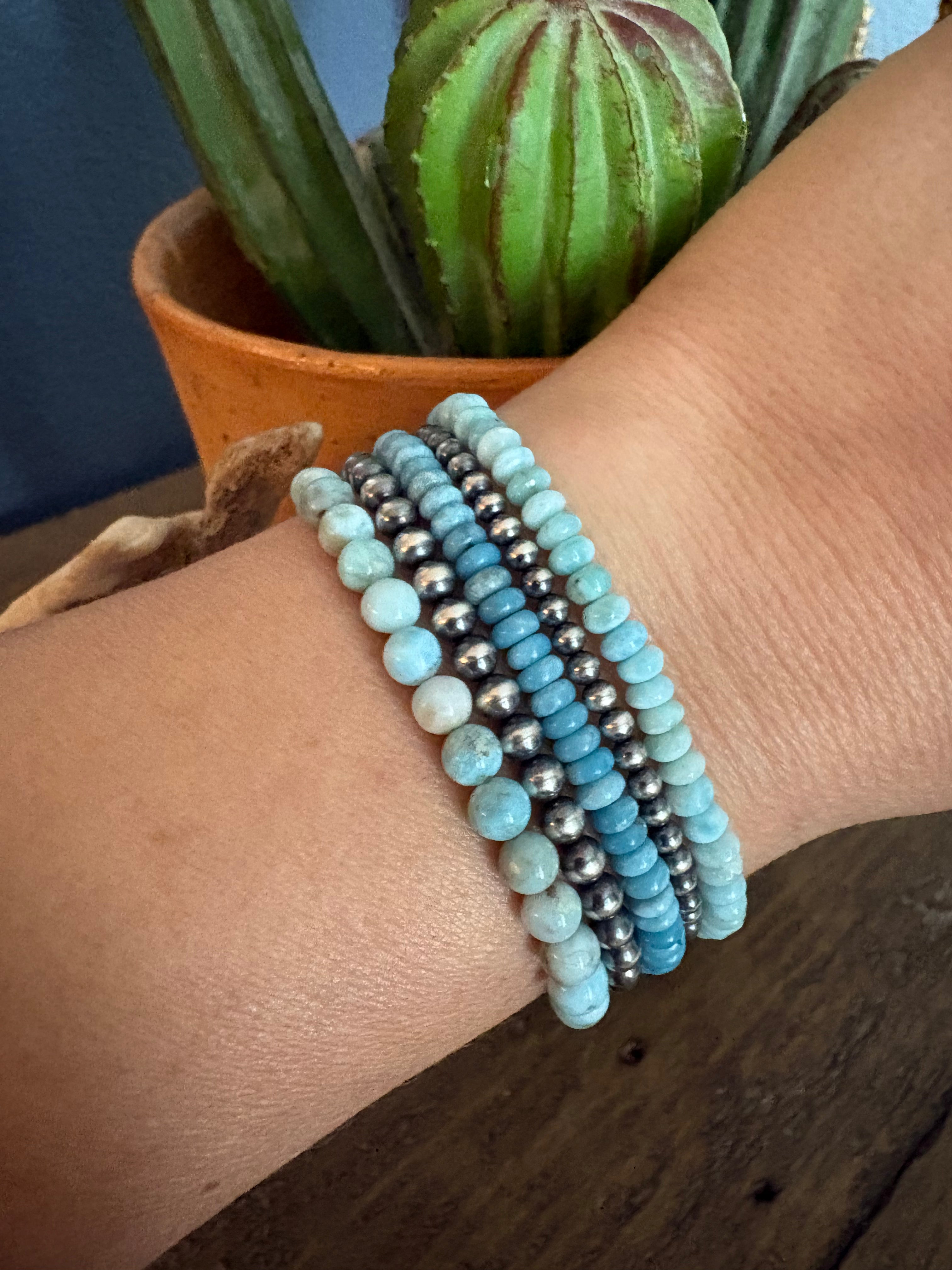 Larimar Rondelle Bracelet