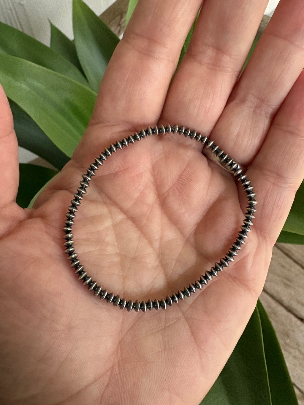 Navajo Style 3mm Saucer Bracelet
