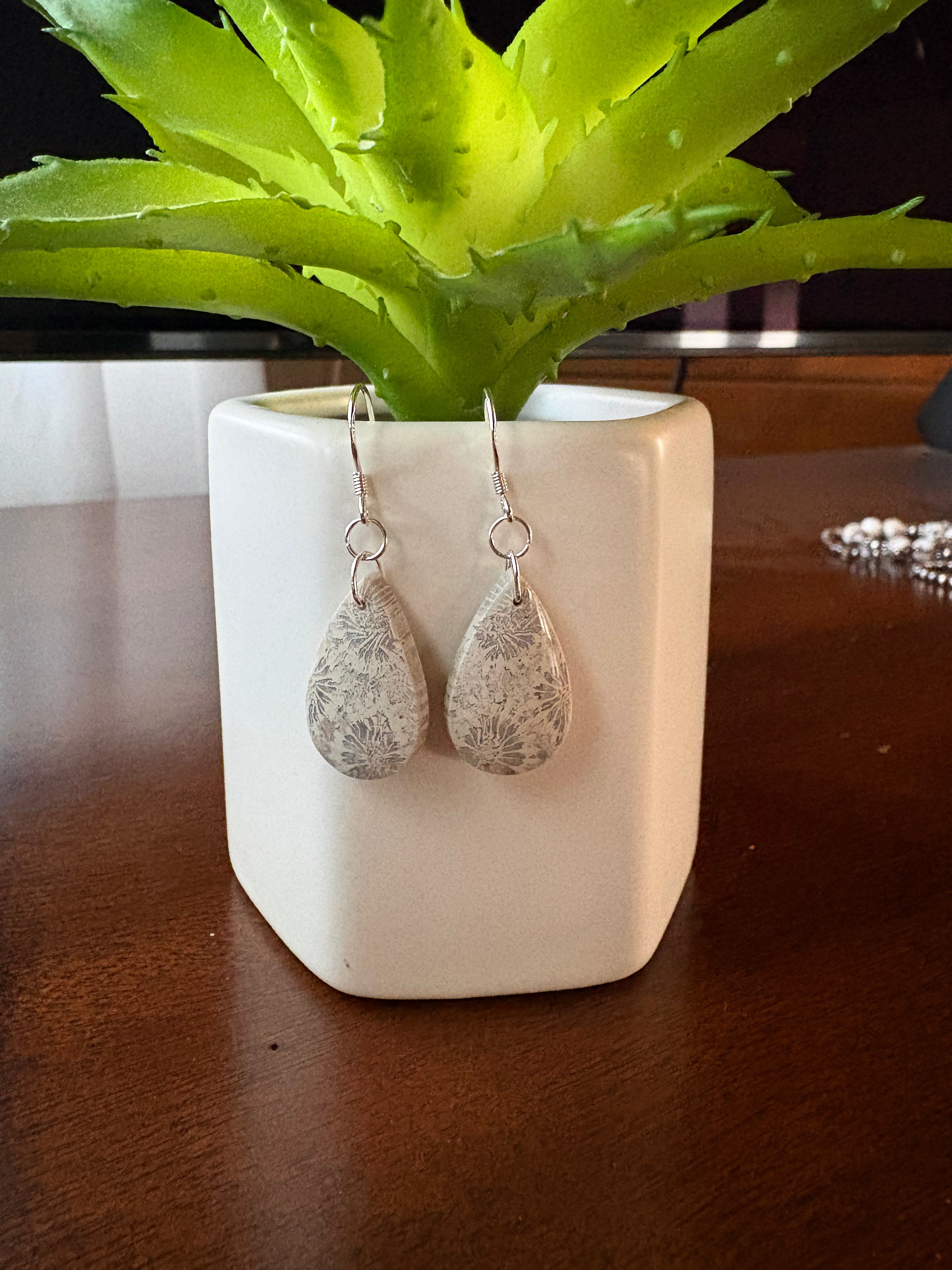Fossil Coral Earrings