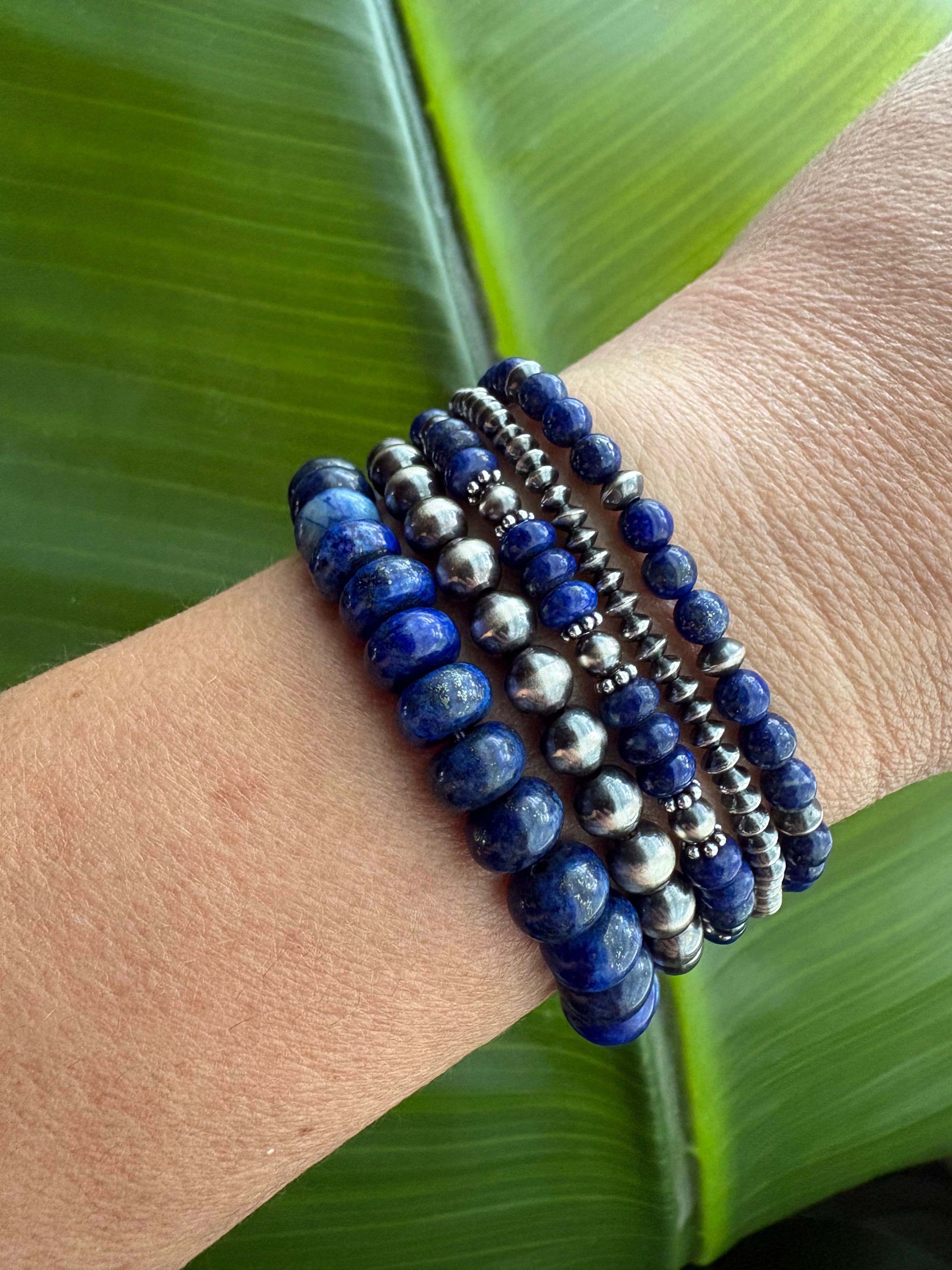 Blue Lapis & Pearls Prissy Bracelet