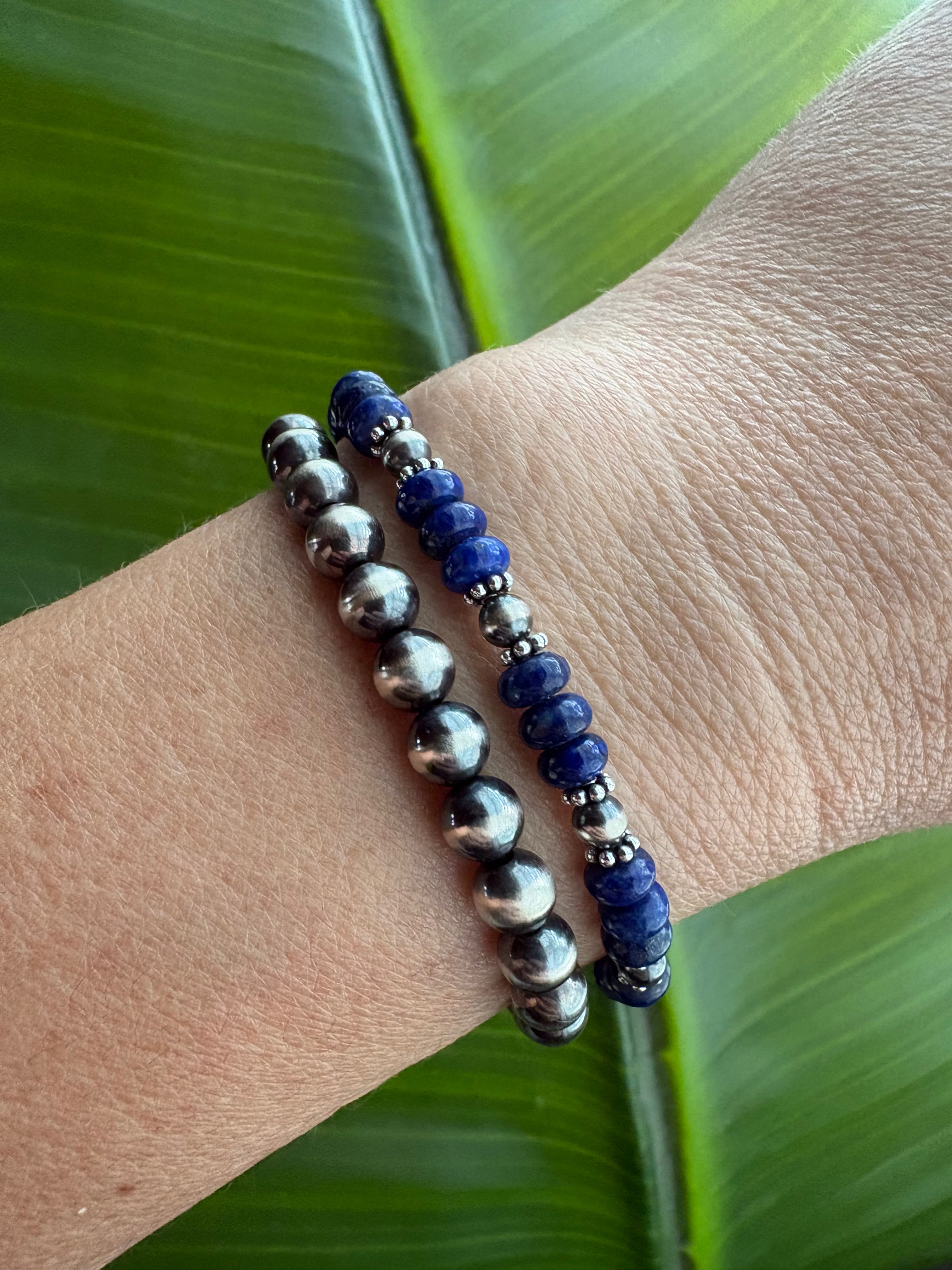 Blue Lapis & Pearls Prissy Bracelet