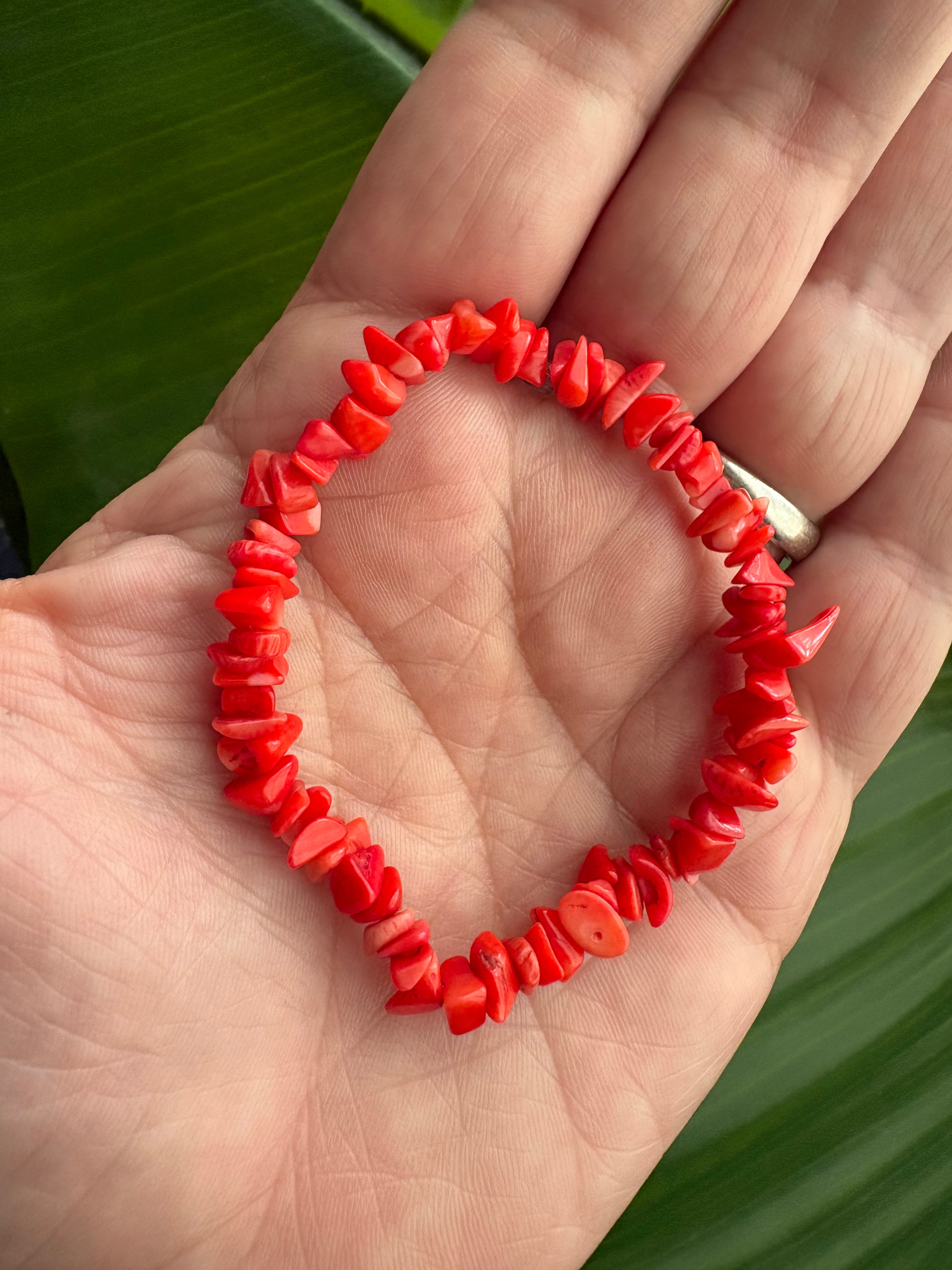 Orange Bamboo Coral Chippy Bracelet