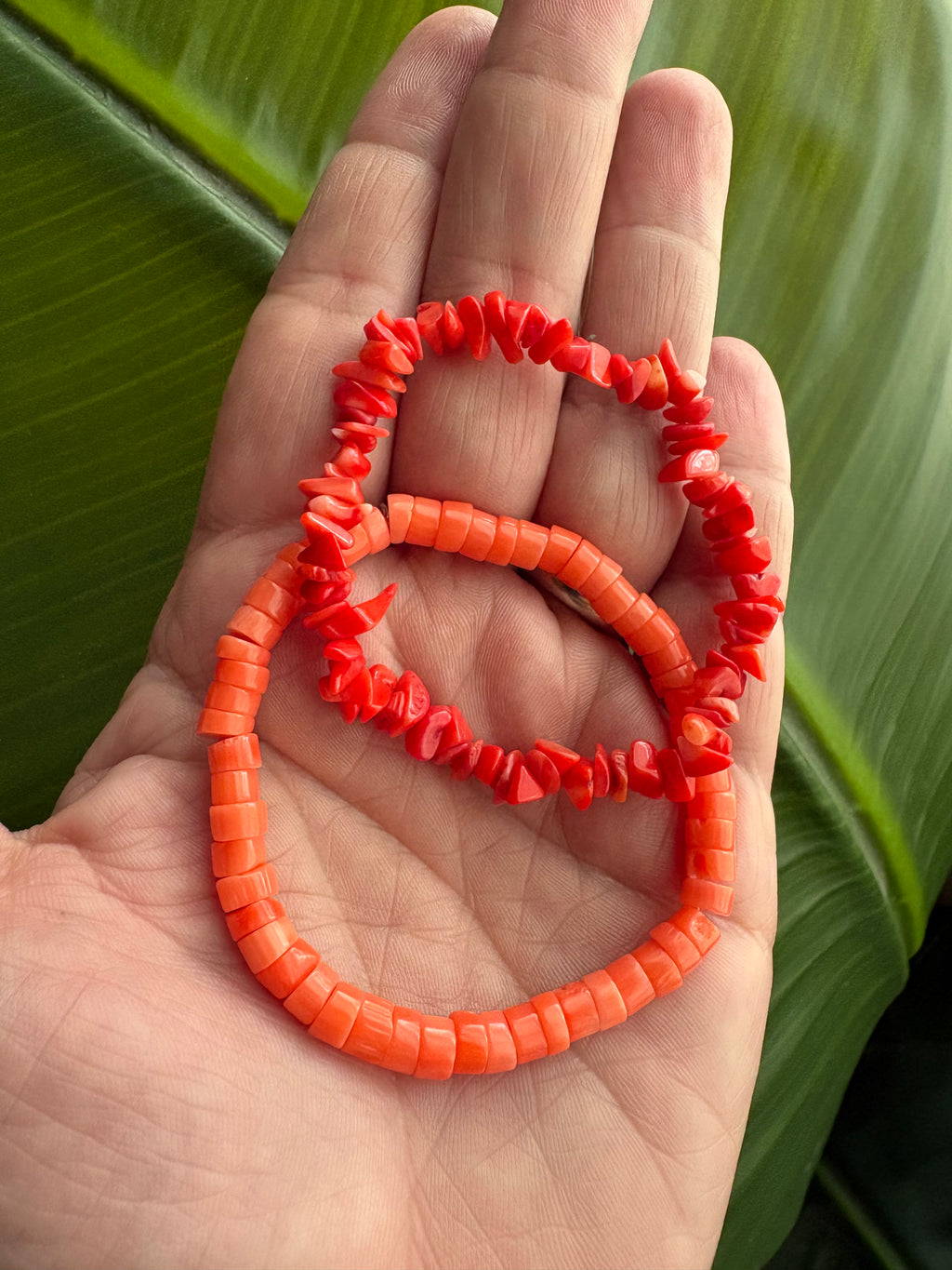 Orange Bamboo Coral Chippy Bracelet