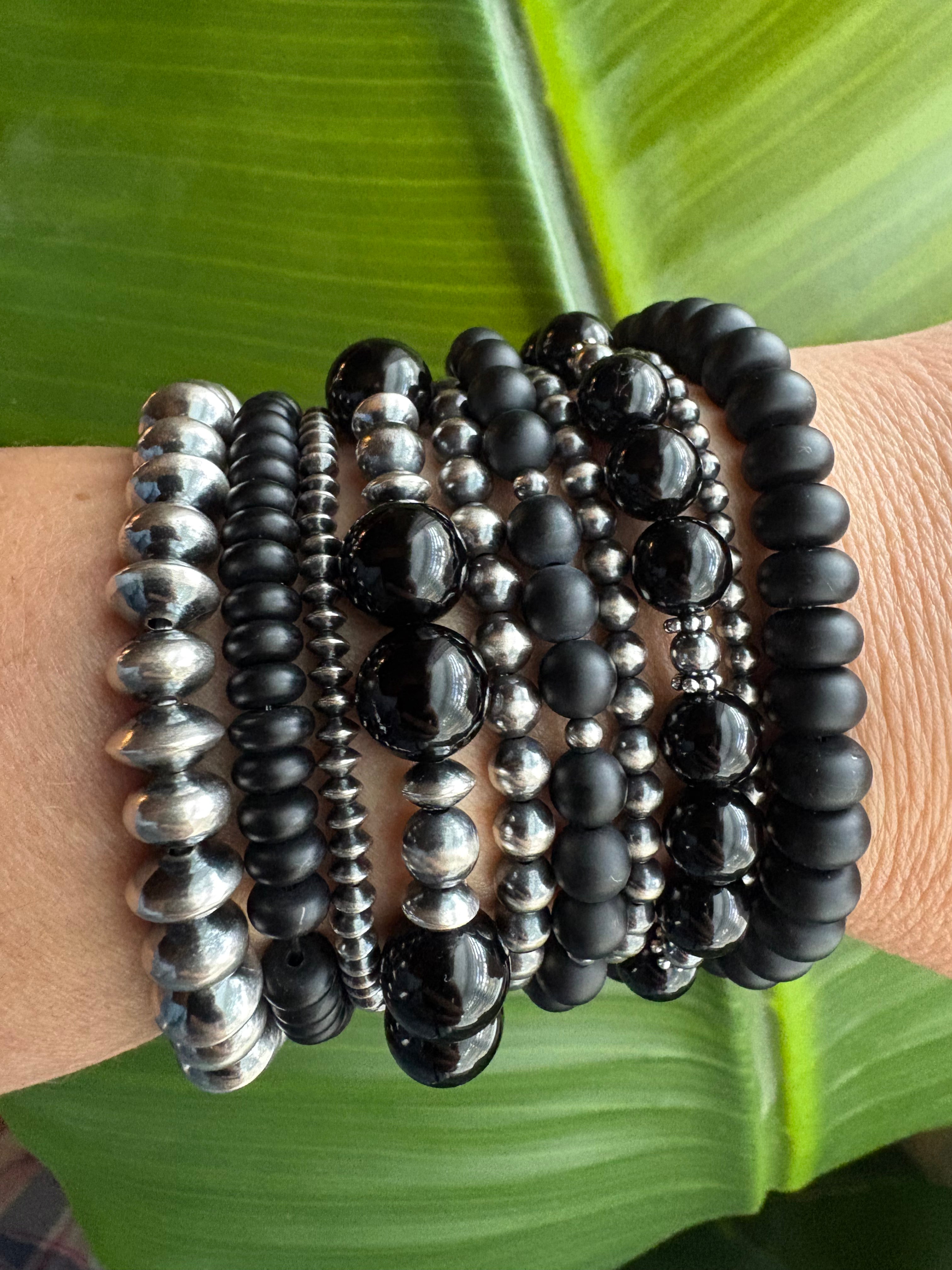 Black Onyx & Saucer Bracelet
