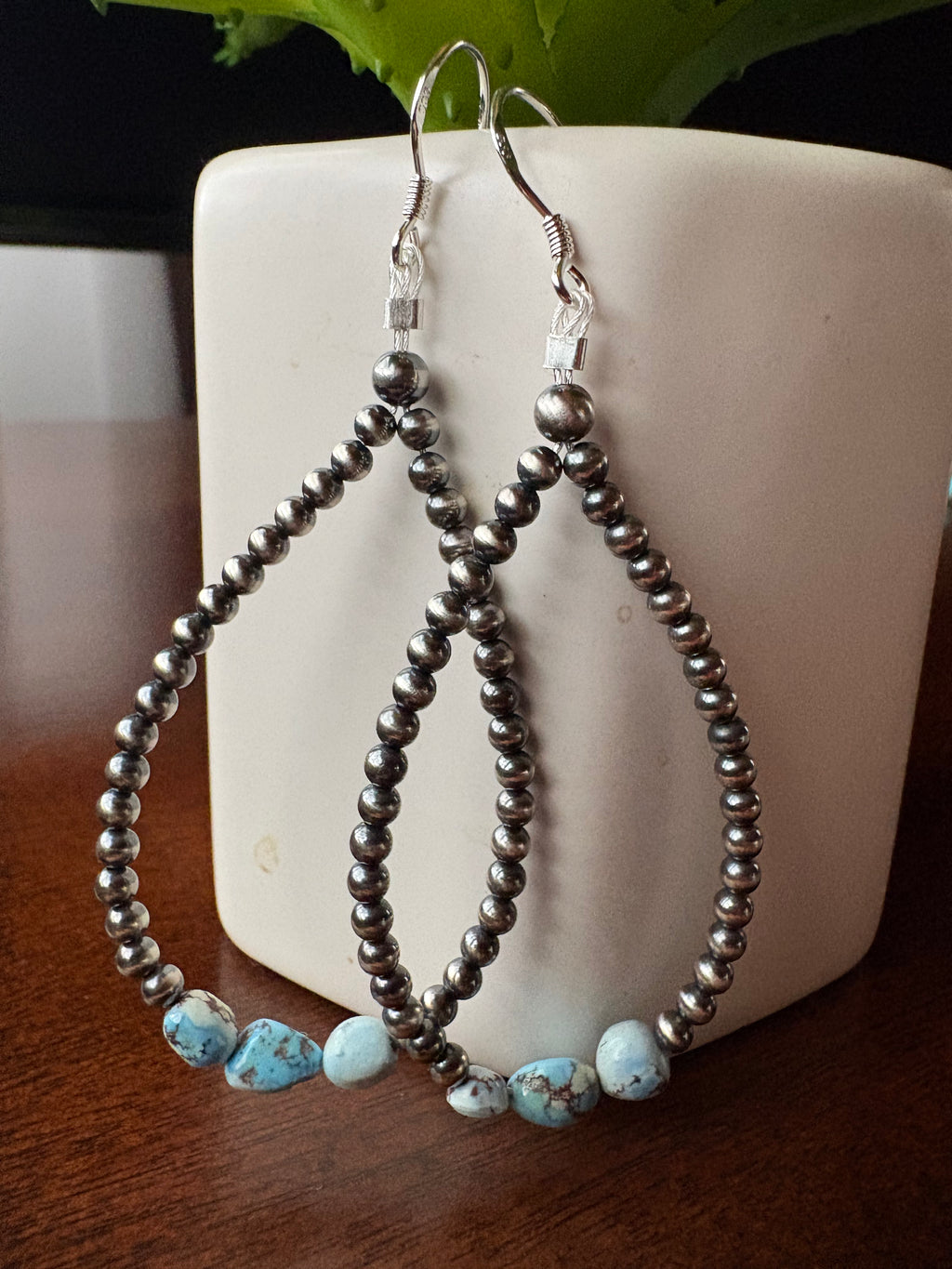 Golden Hills & Pearls Loop Dangle Earrings