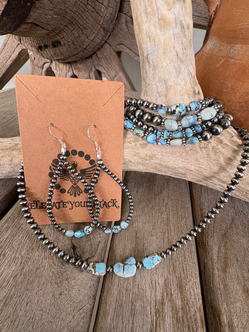Golden Hills & Pearls Loop Dangle Earrings