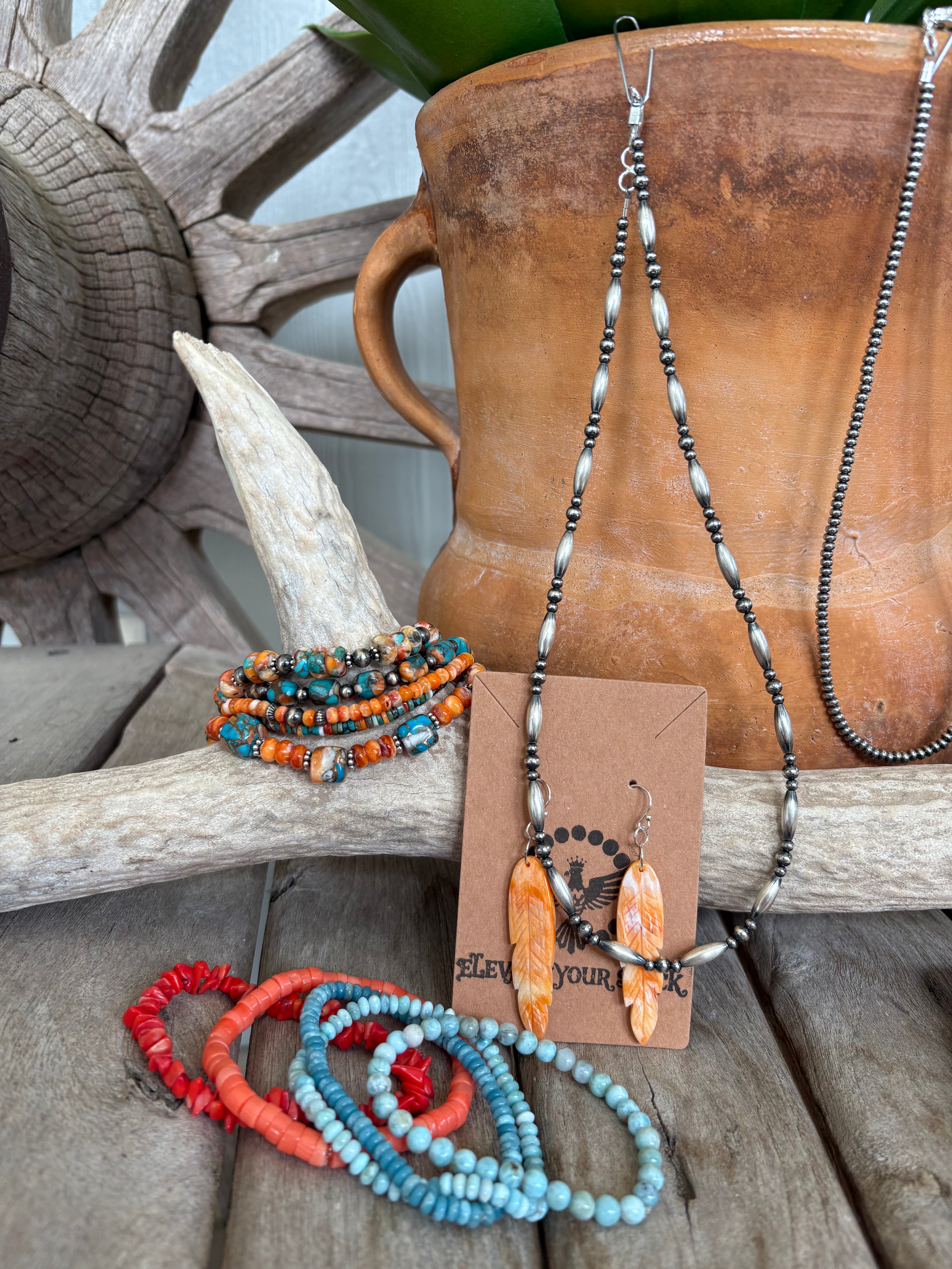 Navajo Style Torpedo Bead Necklace