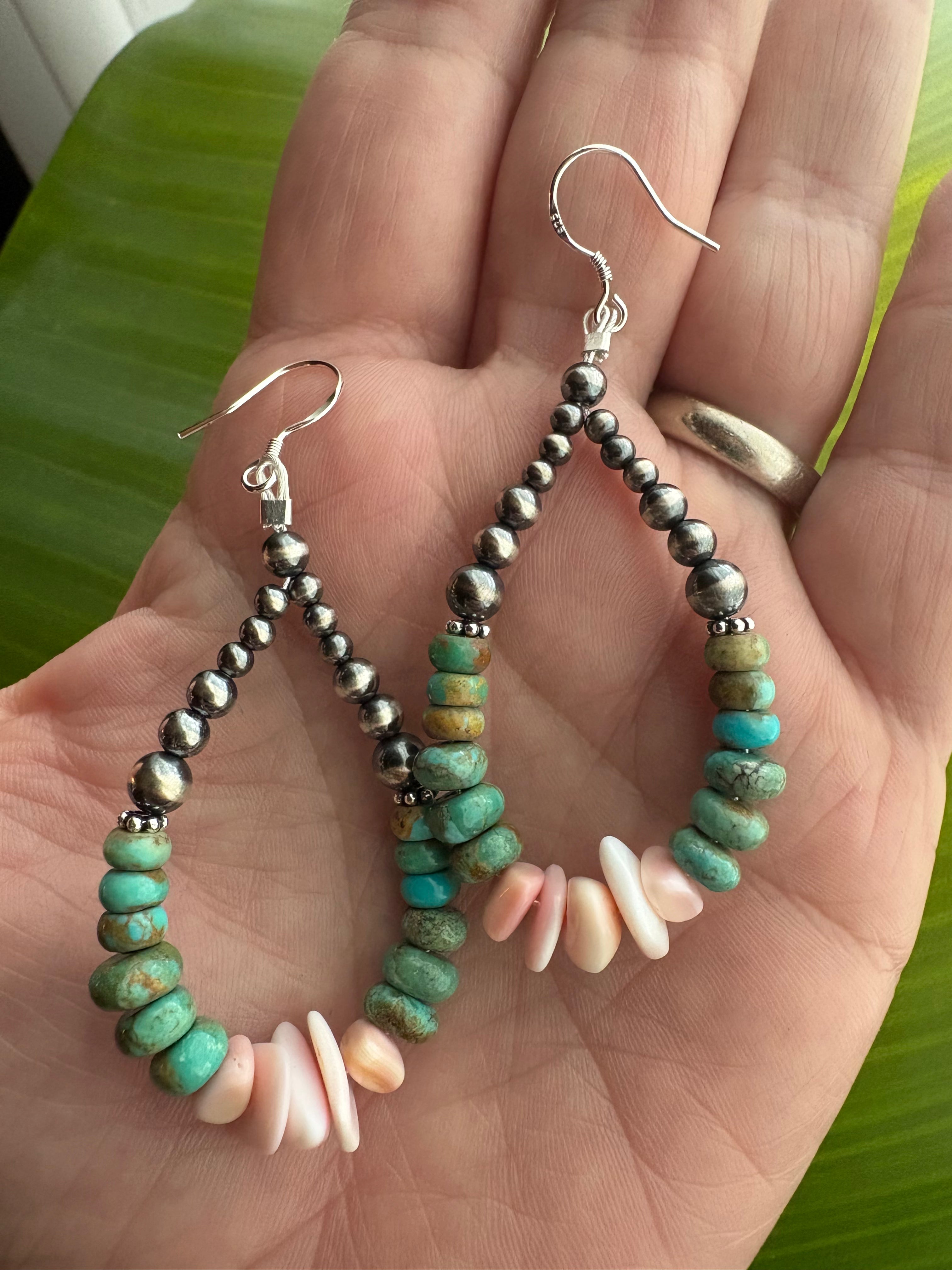 Kingman & Pink Chonch Prissy Dangle Earrings