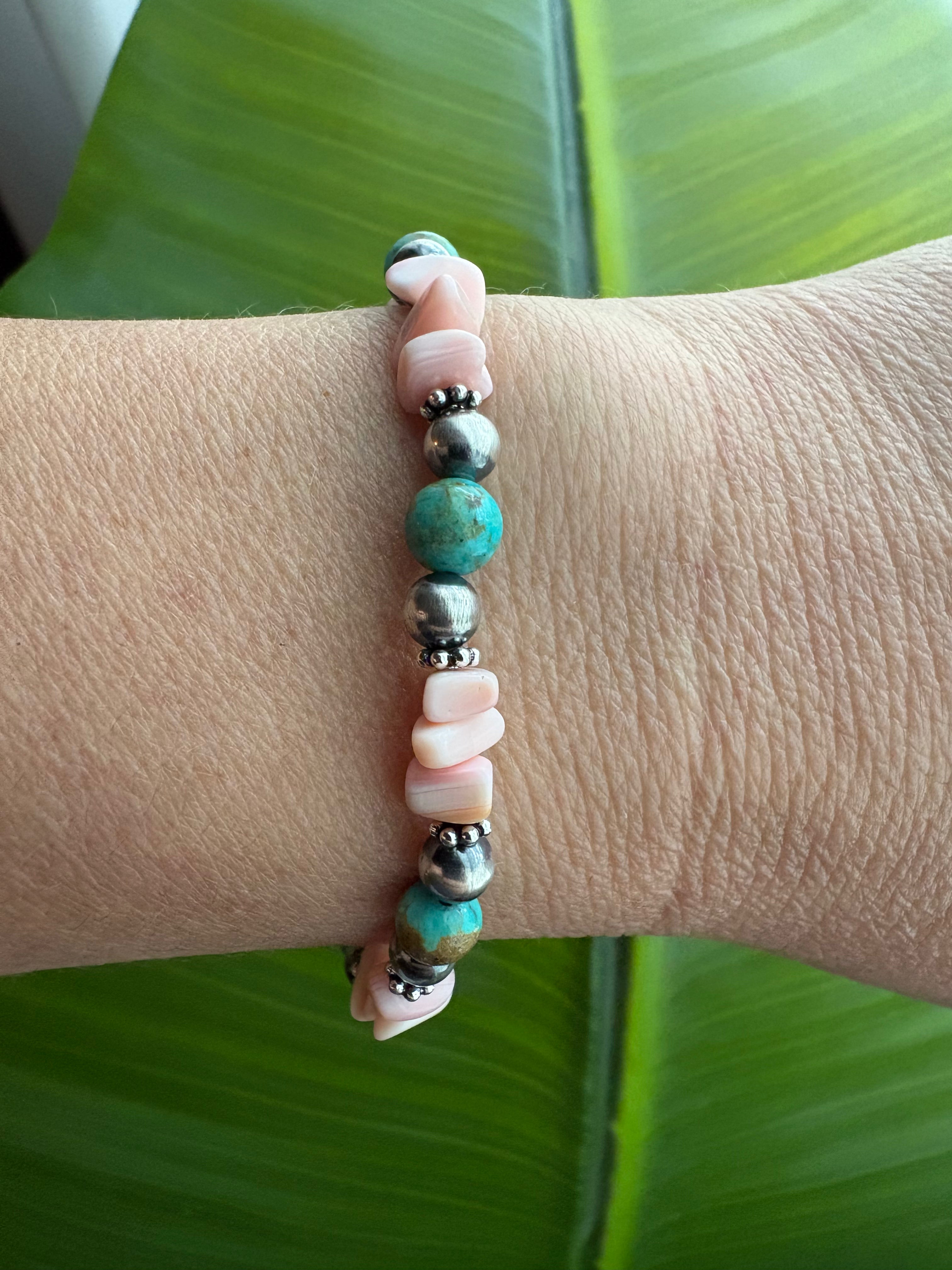 Pink Conch & Kingman Prissy Bracelet
