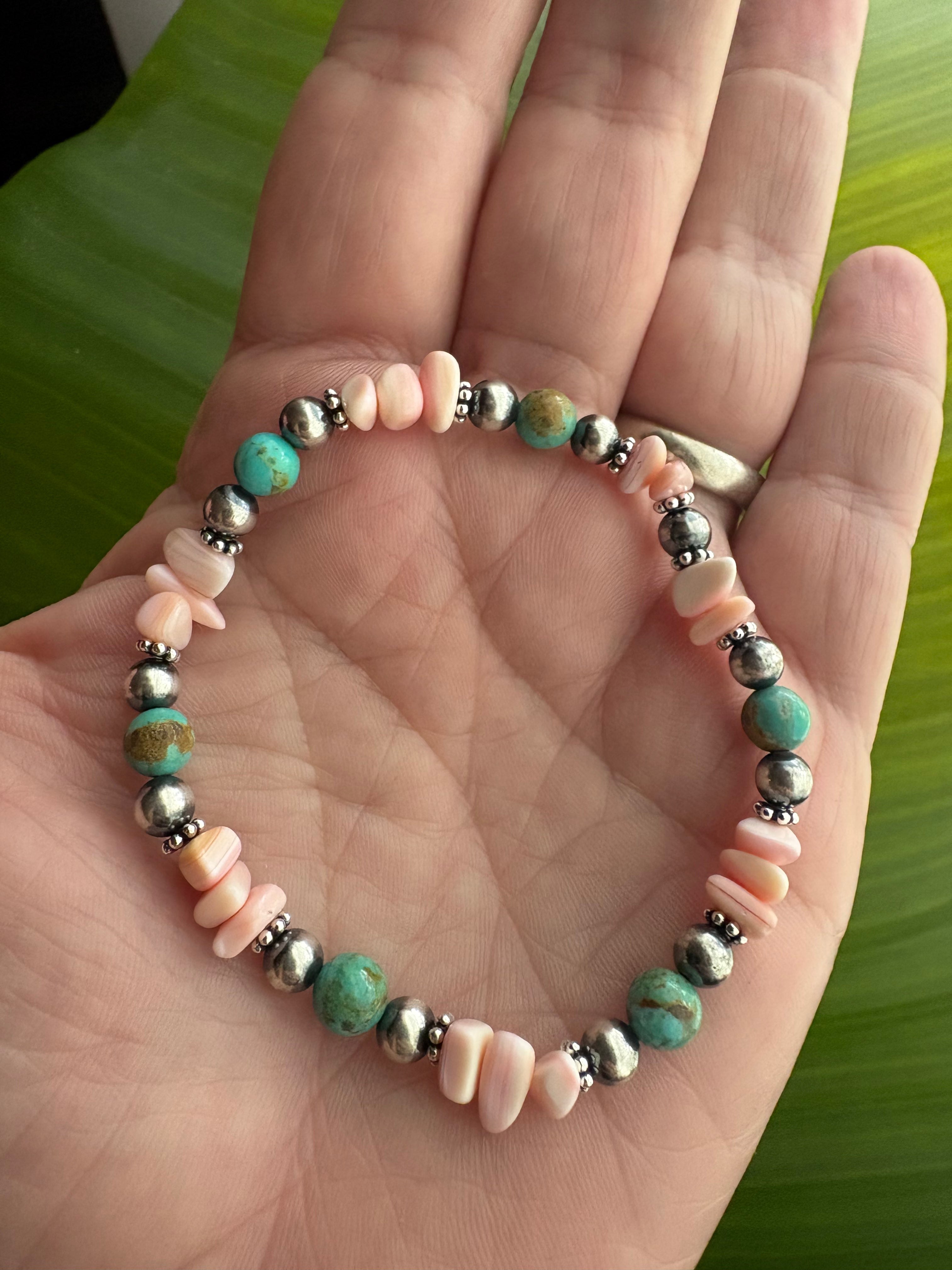Pink Conch & Kingman Prissy Bracelet