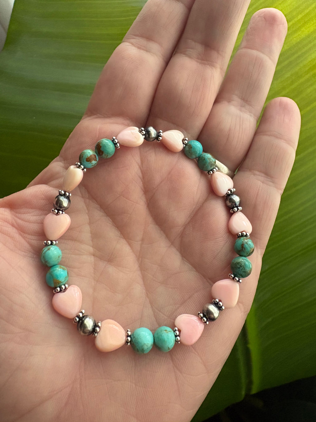 Pink Conch Hearts & Kingman Prissy Bracelet