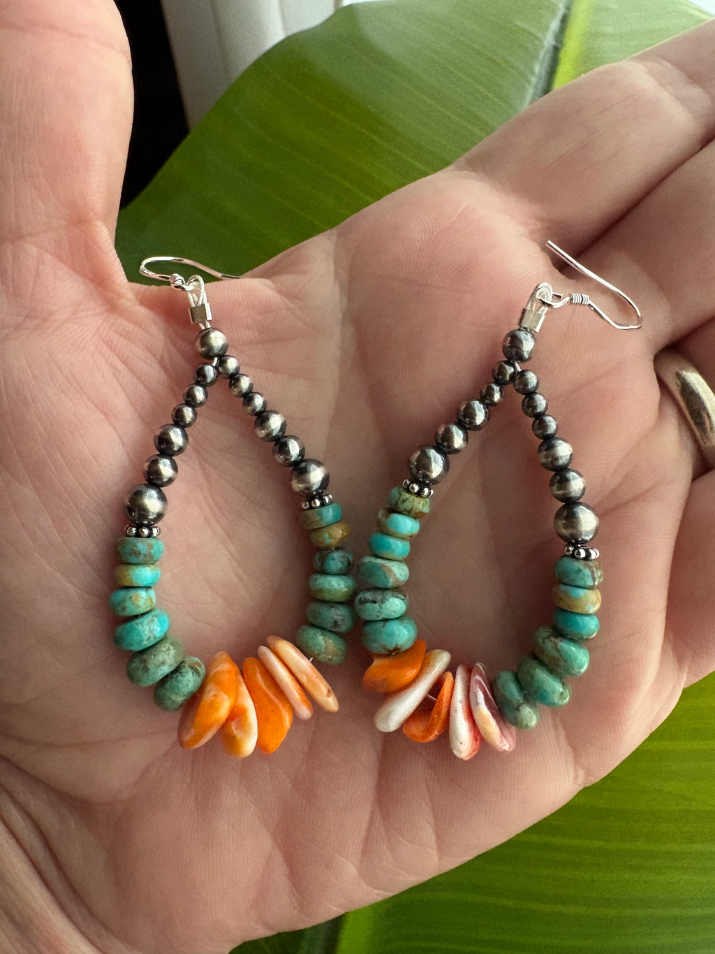 Kingman & Orange Spiny Prissy Dangle Earrings