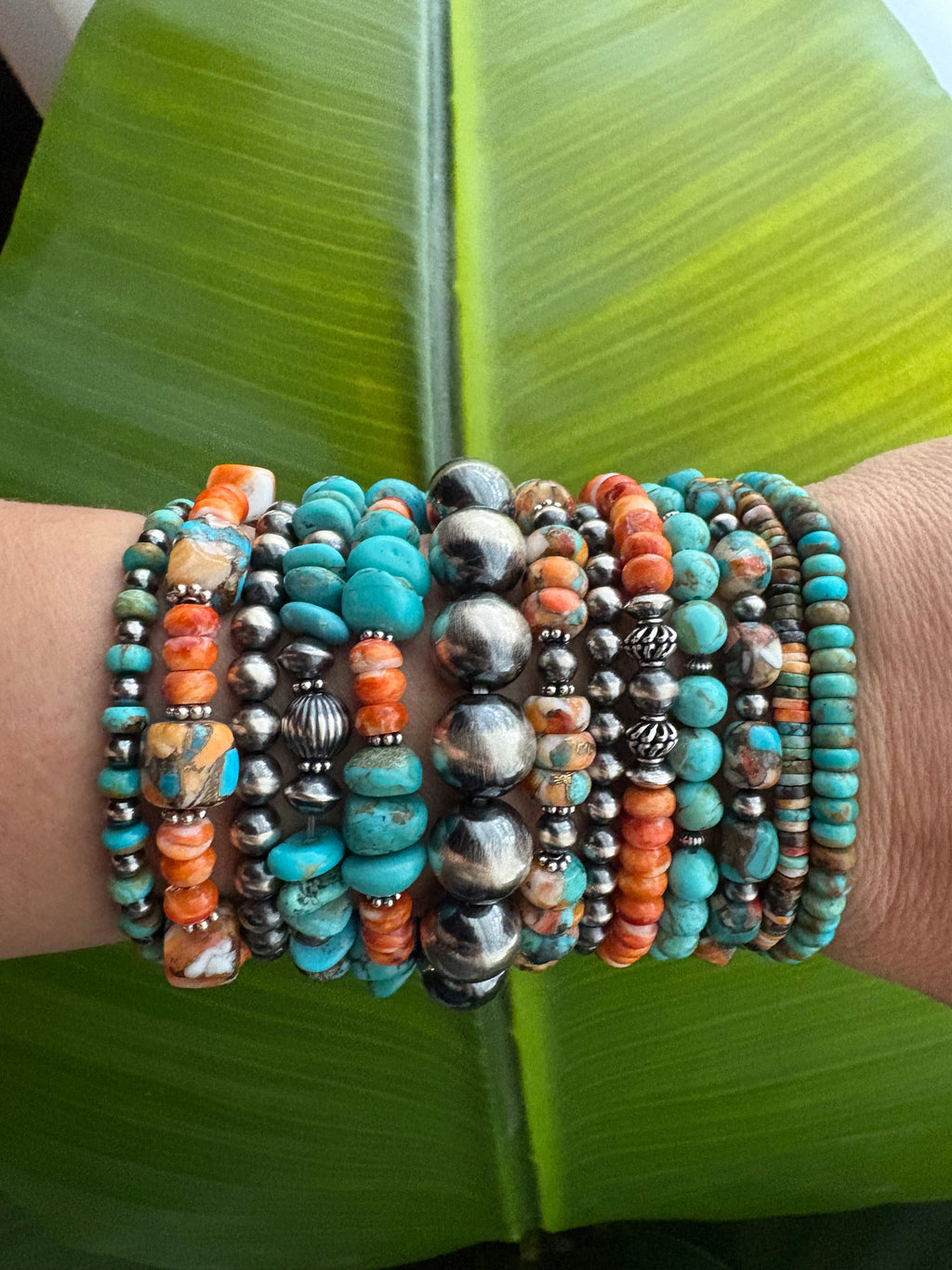 Kingman & Orange Spiny Prissy Bracelet