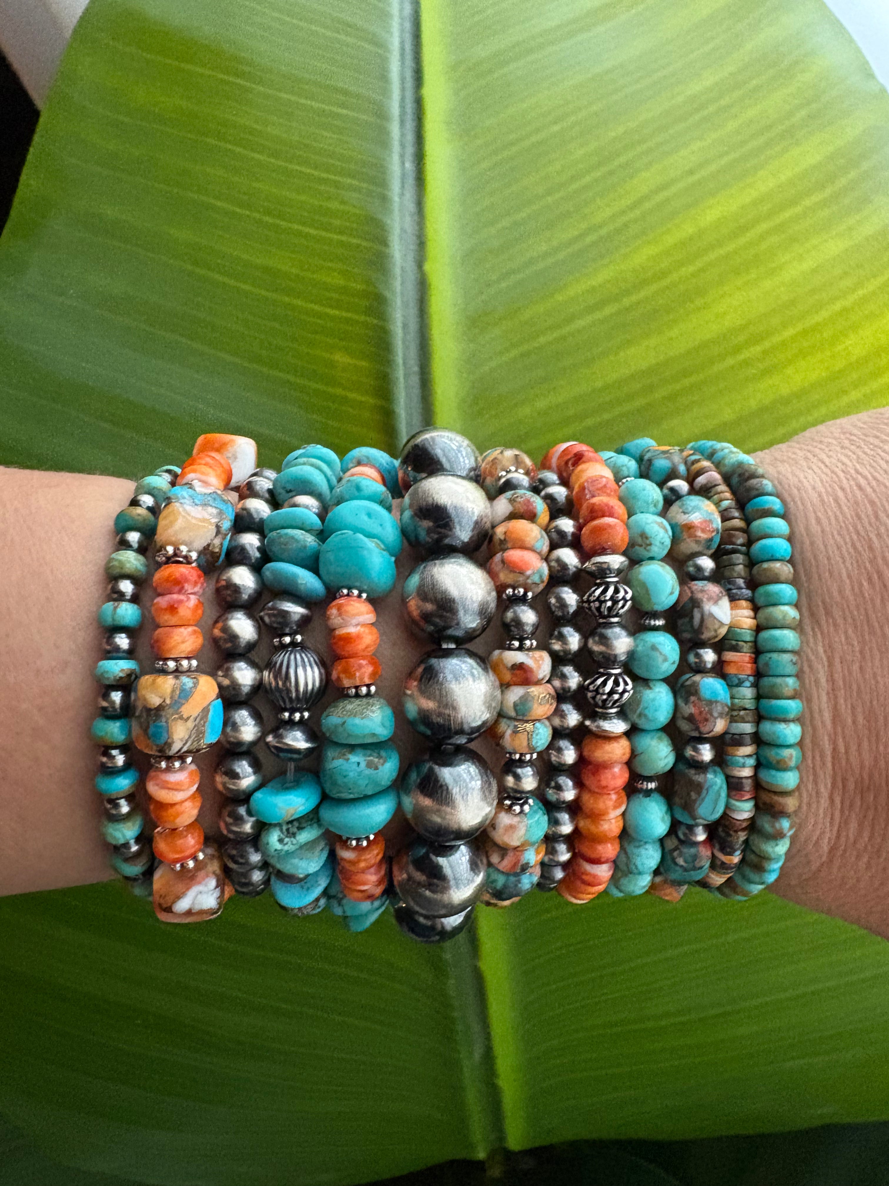 Kingman & Orange Spiny Prissy Bracelet