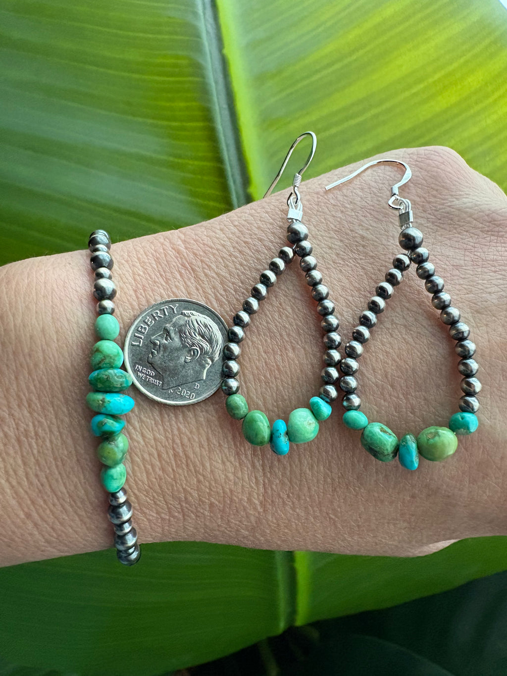 Dainty Sonoran Gold Dangle Earrings and Bracelet Set