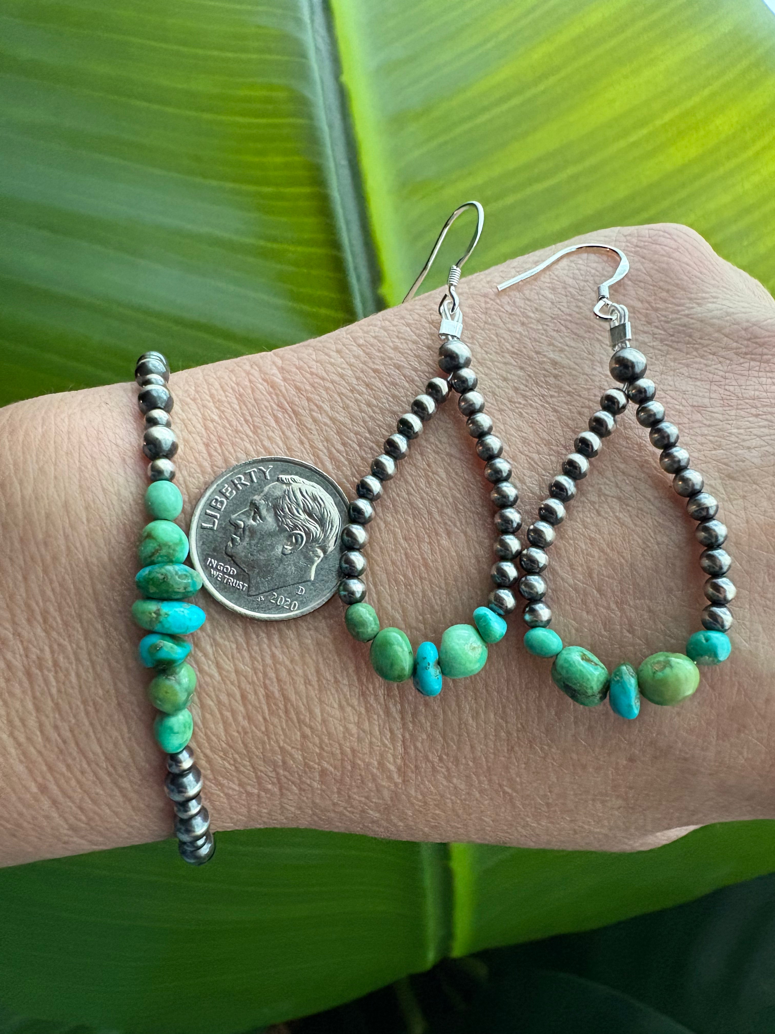 Dainty Sonoran Gold Dangle Earrings and Bracelet Set