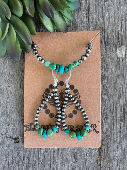 Dainty Sonoran Gold Dangle Earrings and Bracelet Set