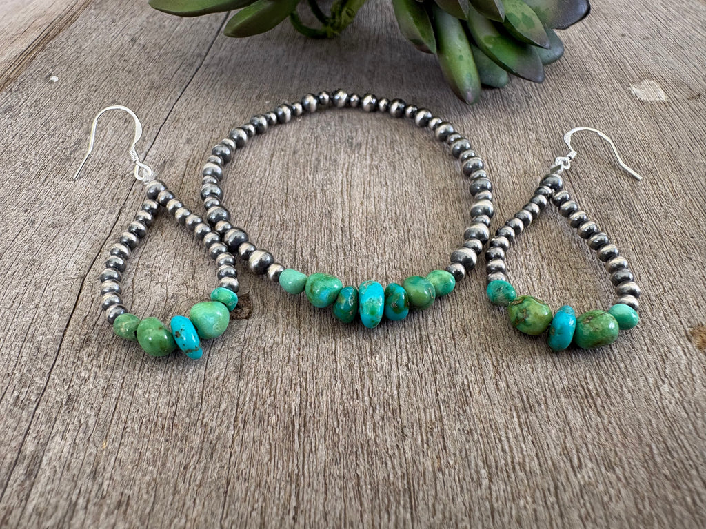 Dainty Sonoran Gold Dangle Earrings and Bracelet Set