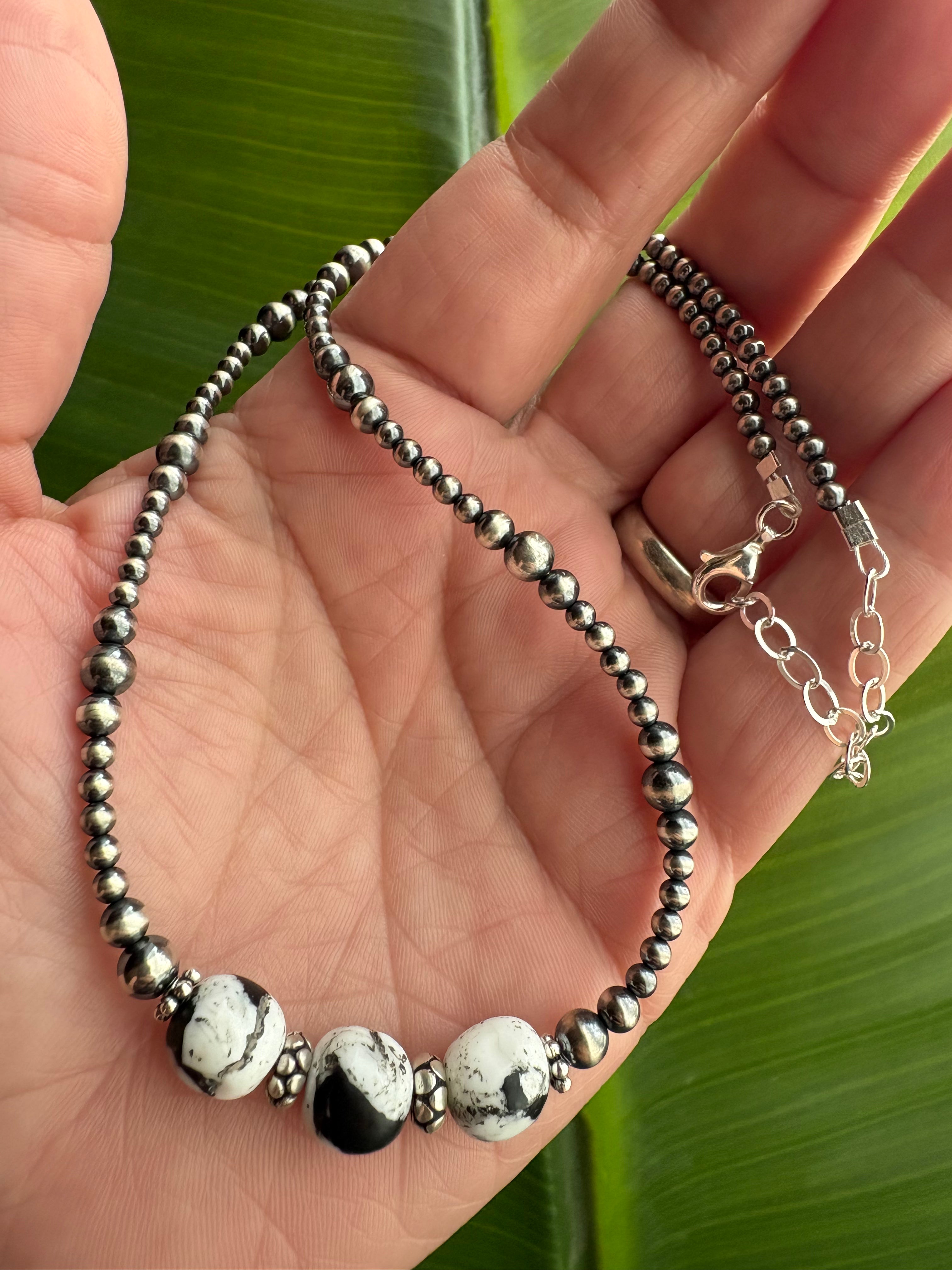 White Buffalo Graduated Prissy Necklace