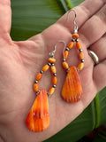 Orange Spiny Prissy Dangle Earrings