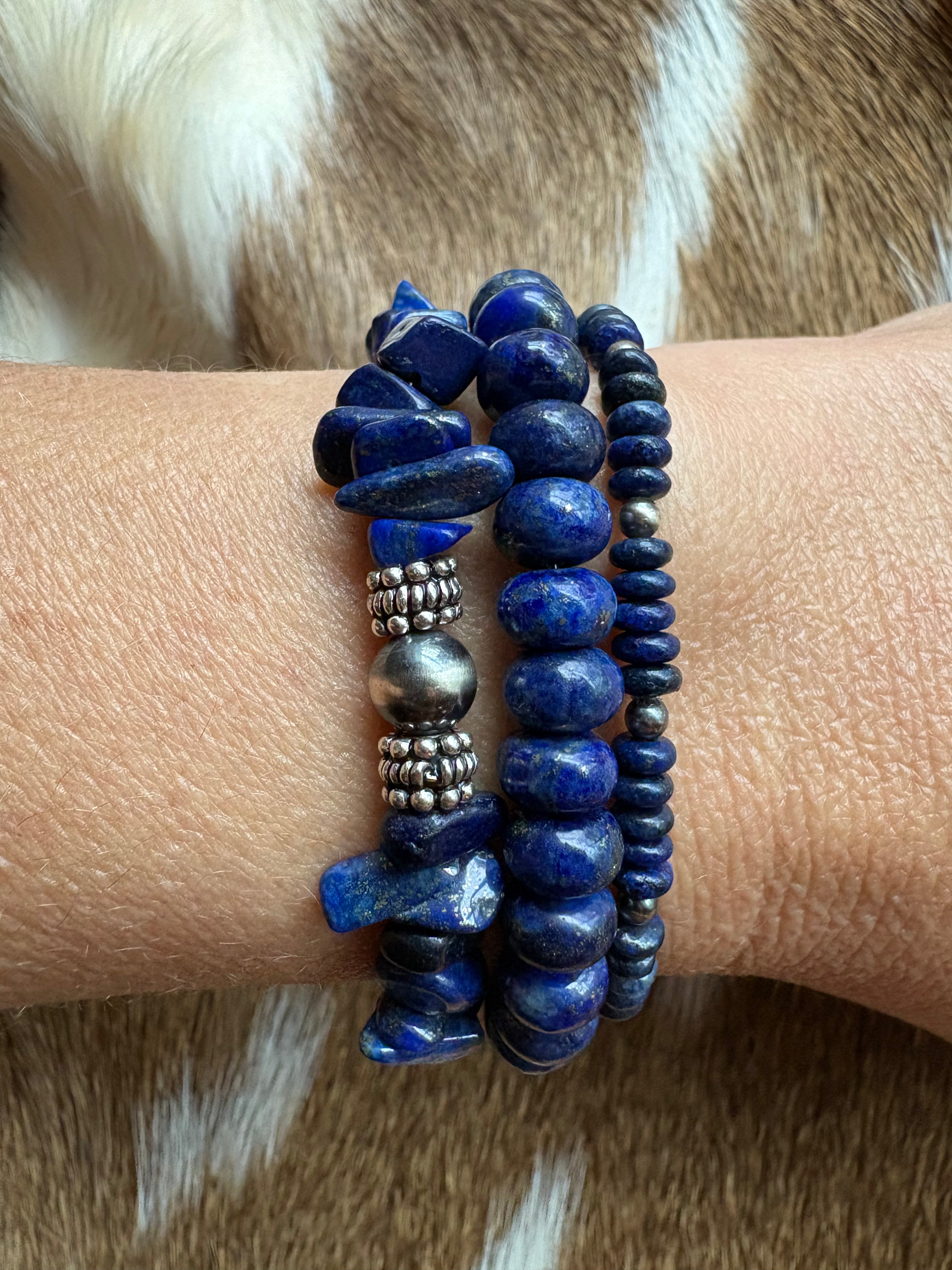 Blue Lapis Chunky Bracelet