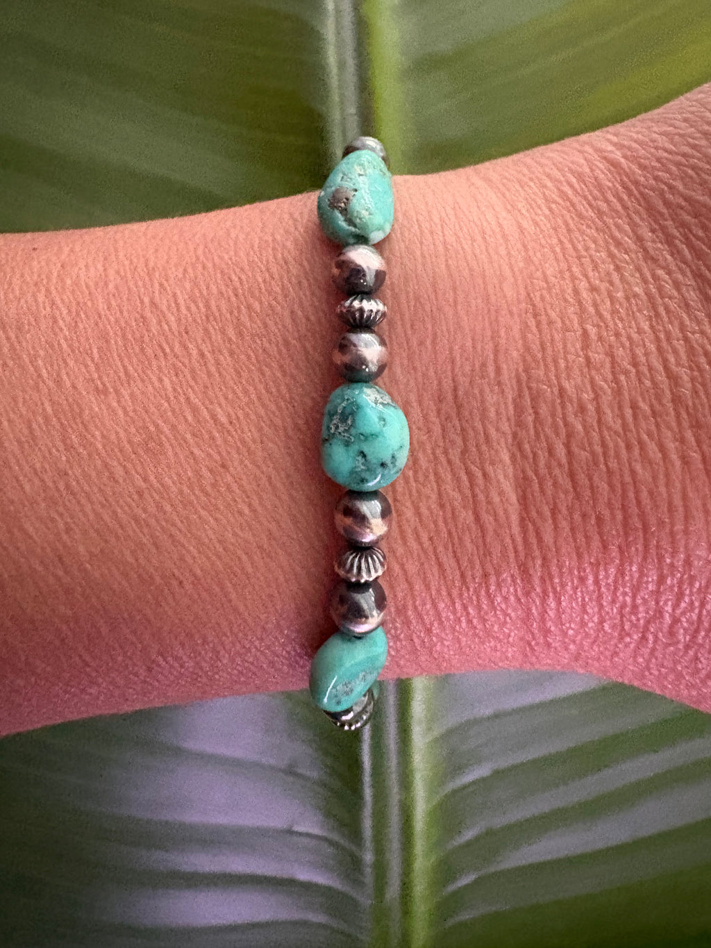 White Water Nugget & Pearl Bracelet