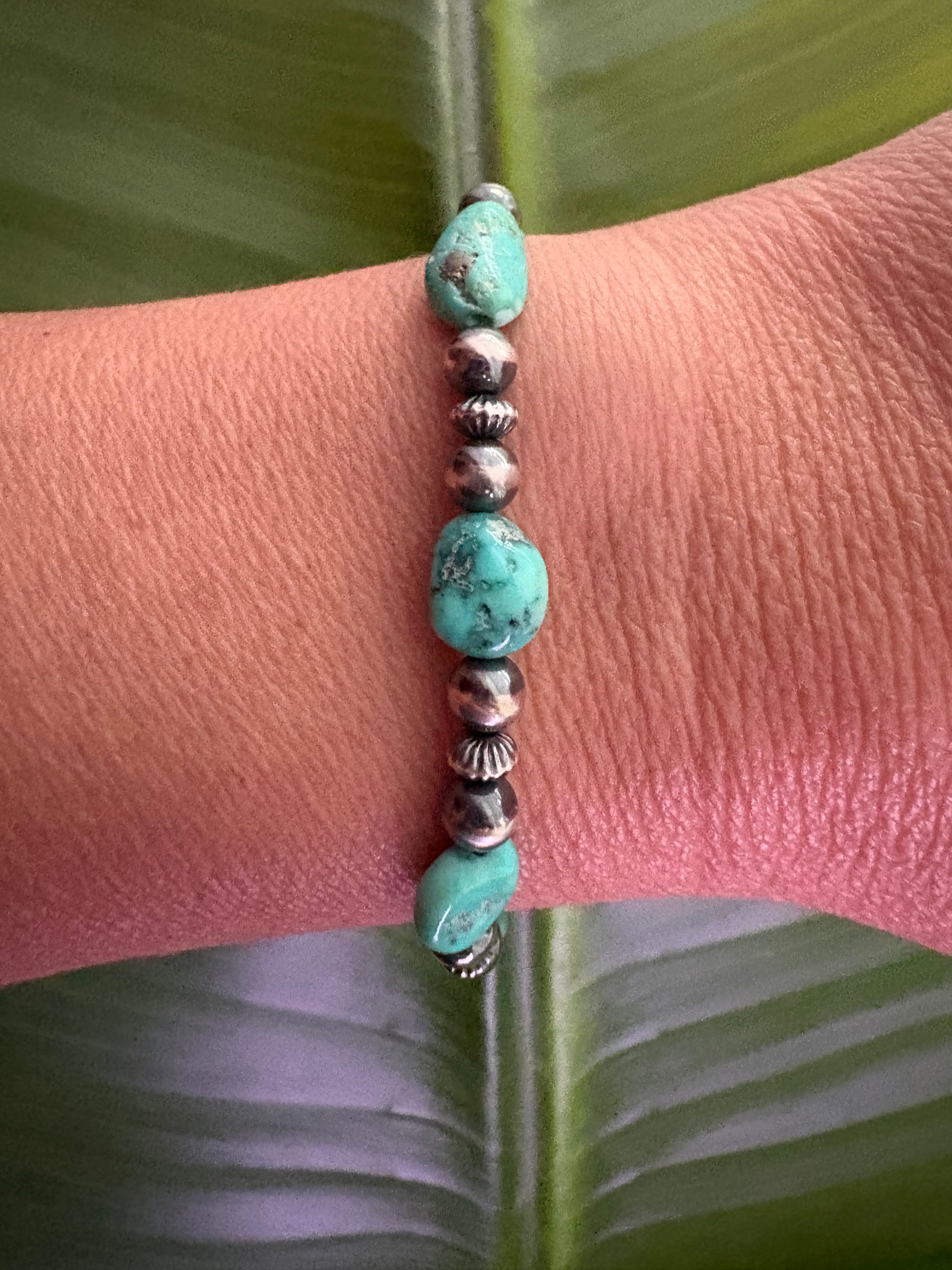 White Water Nugget & Pearl Bracelet