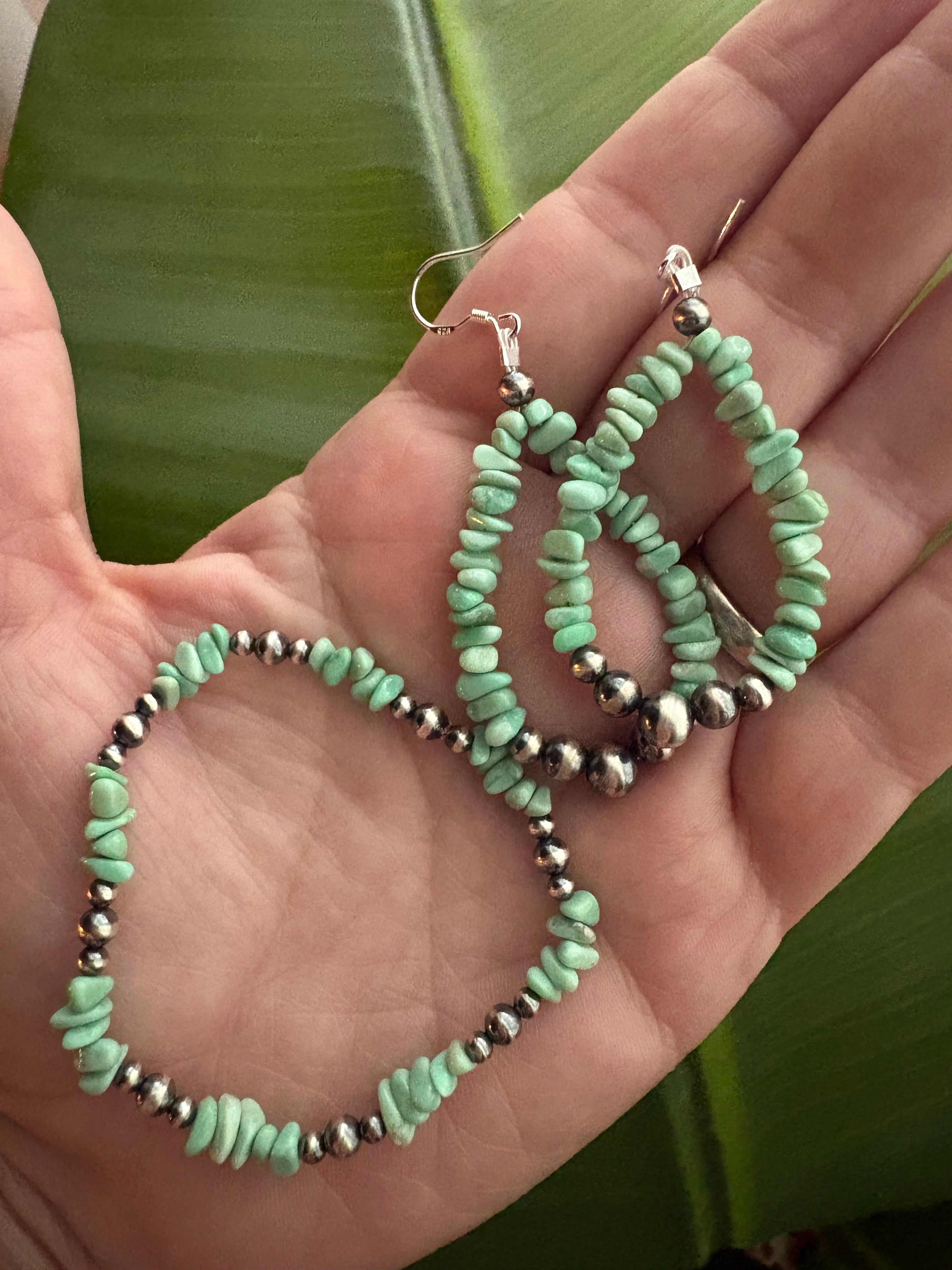 Nevada Variscite Chippy Earring & Bracelet Set