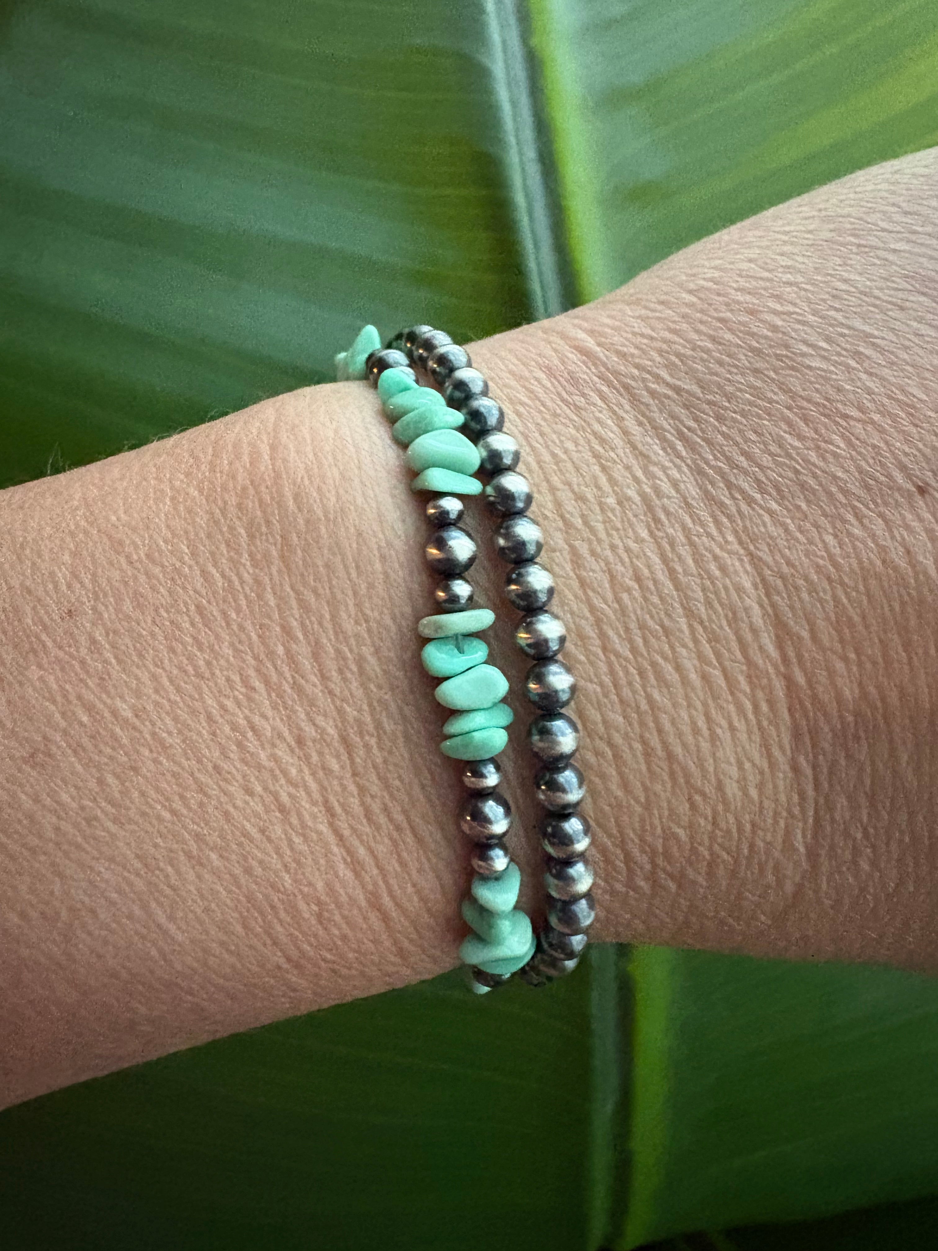 Nevada Variscite Chippy Earring & Bracelet Set
