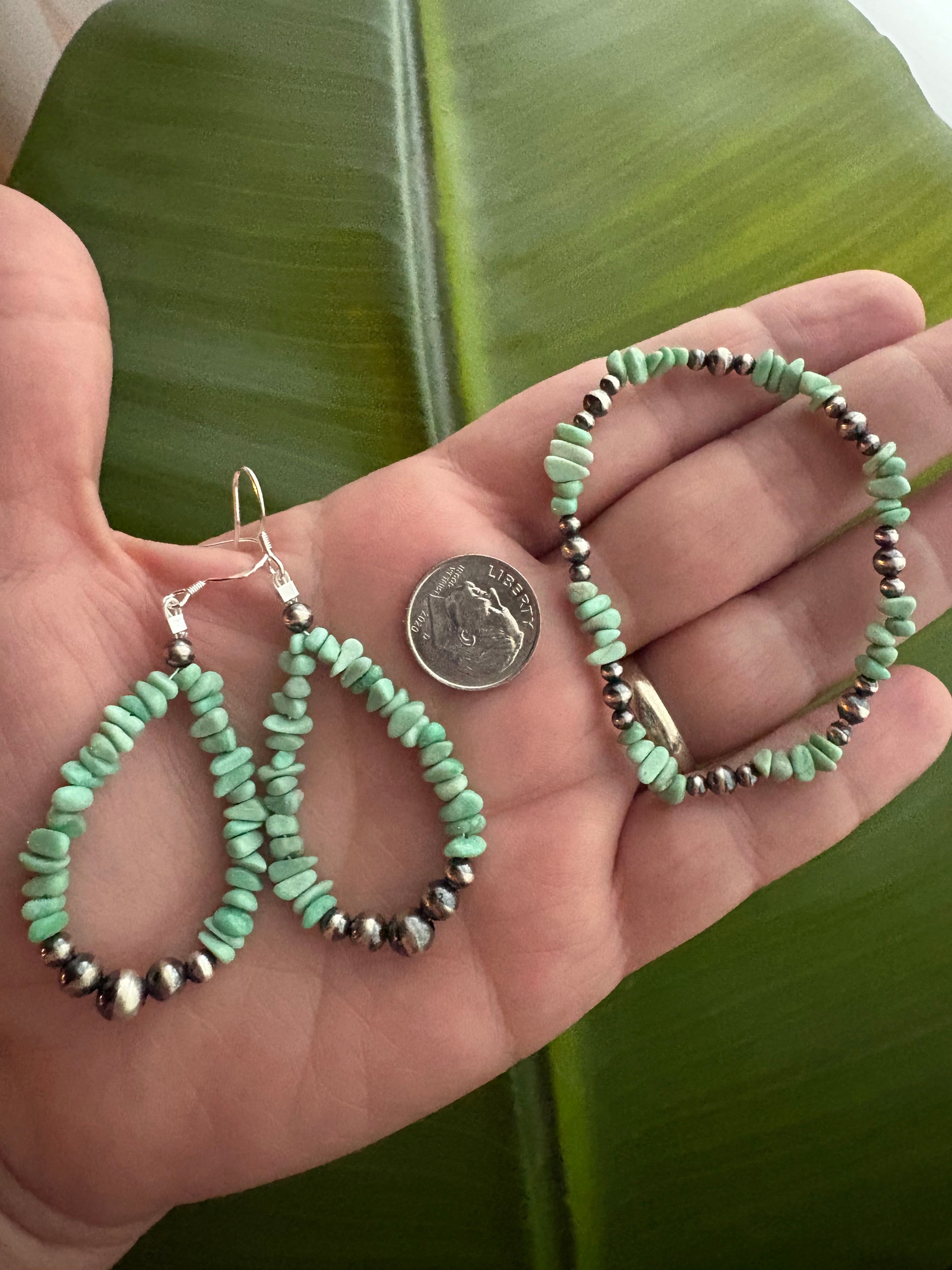 Nevada Variscite Chippy Earring & Bracelet Set