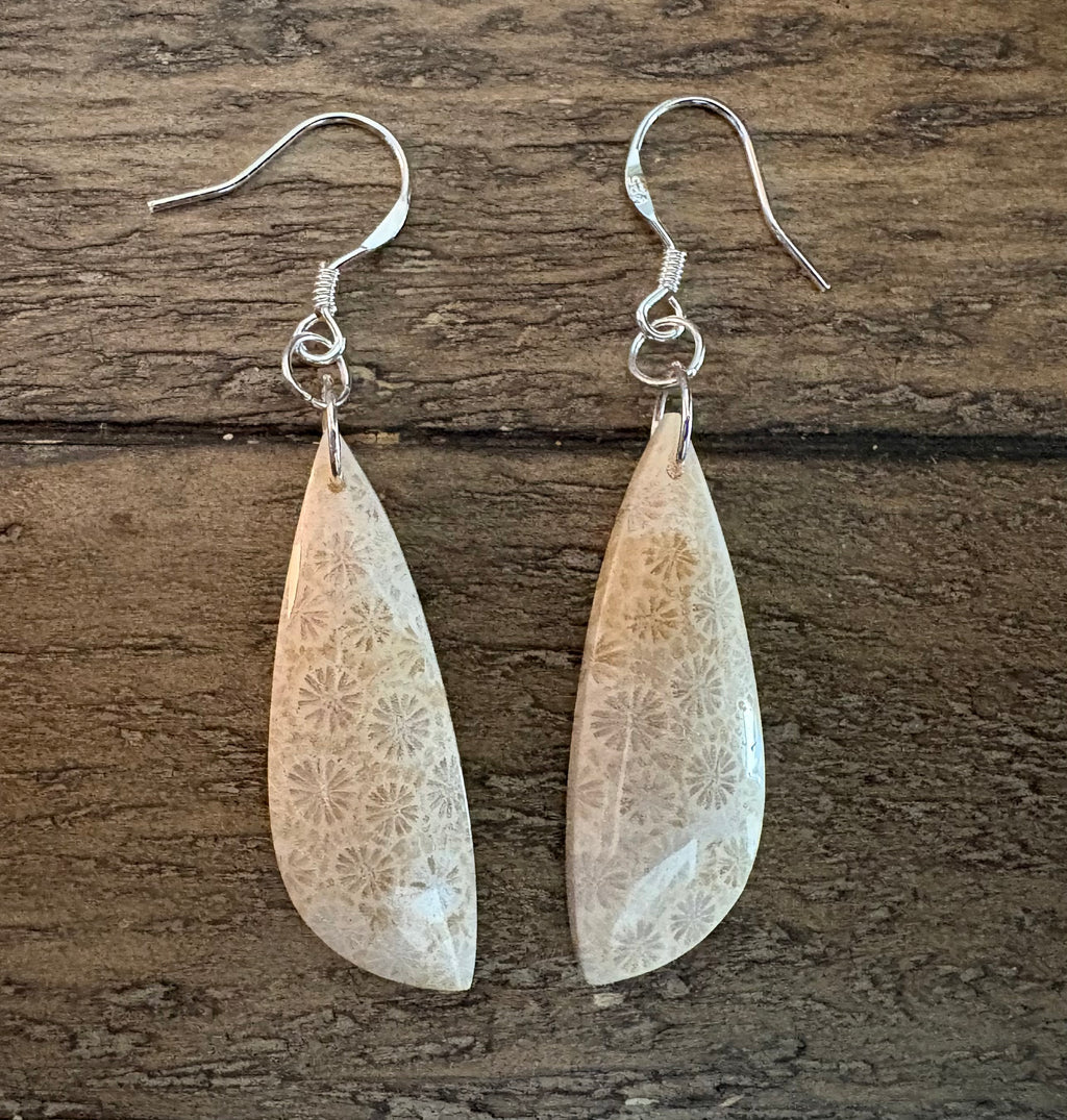 Fossil Coral Dangle Earrings