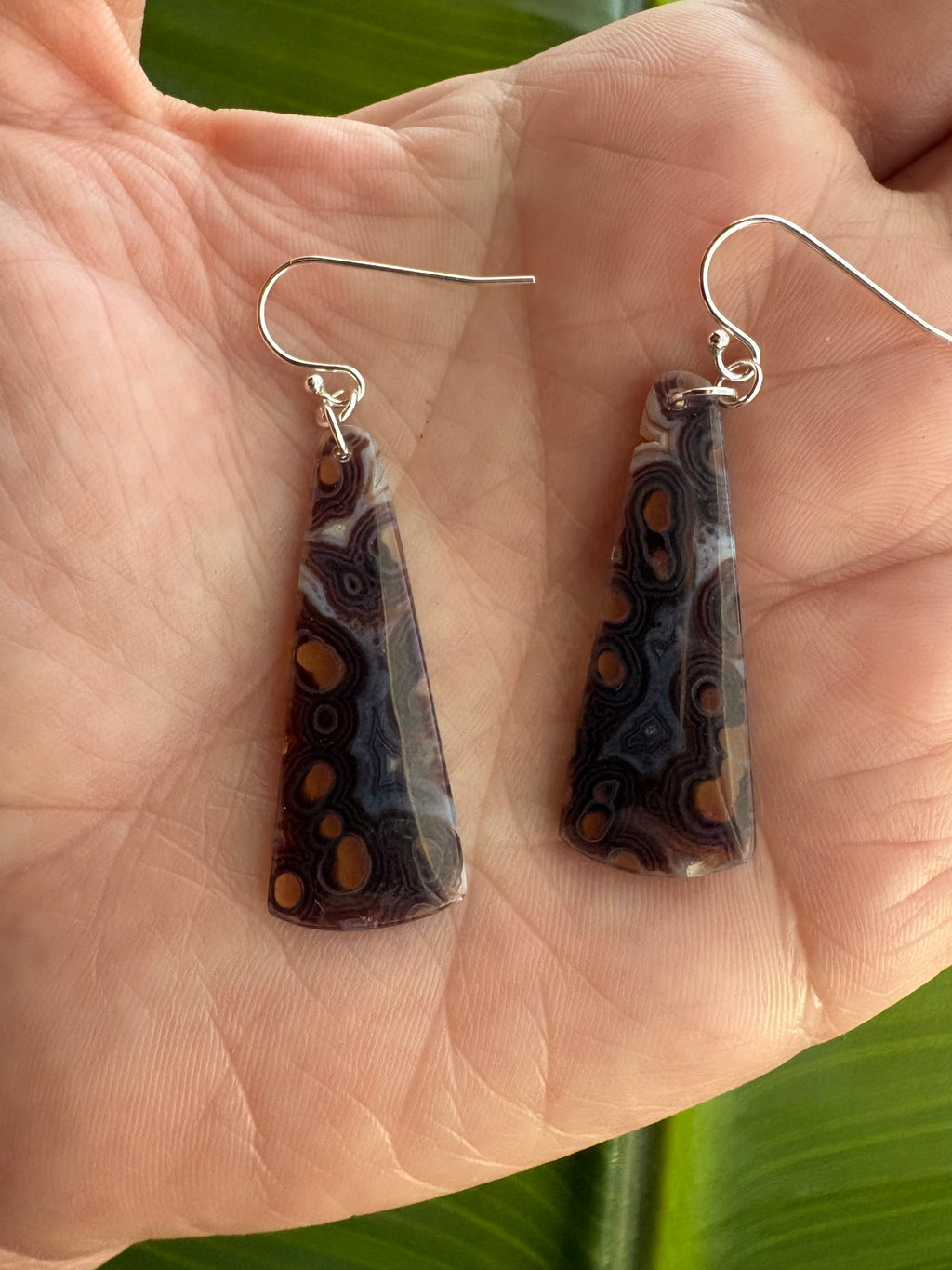 Orbicular Agate Dangle Earrings